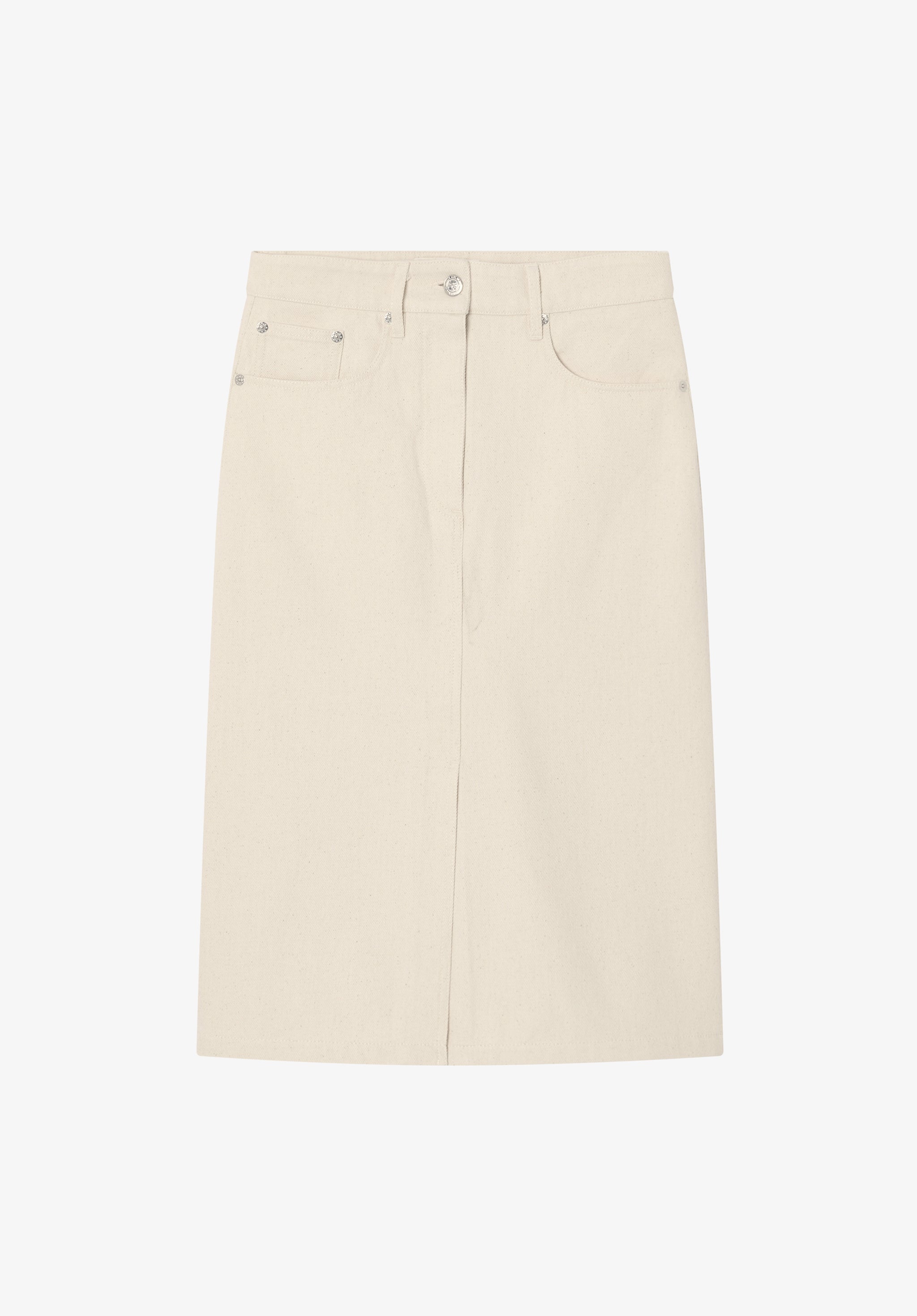 Jupe fendue en denim blanc cassé