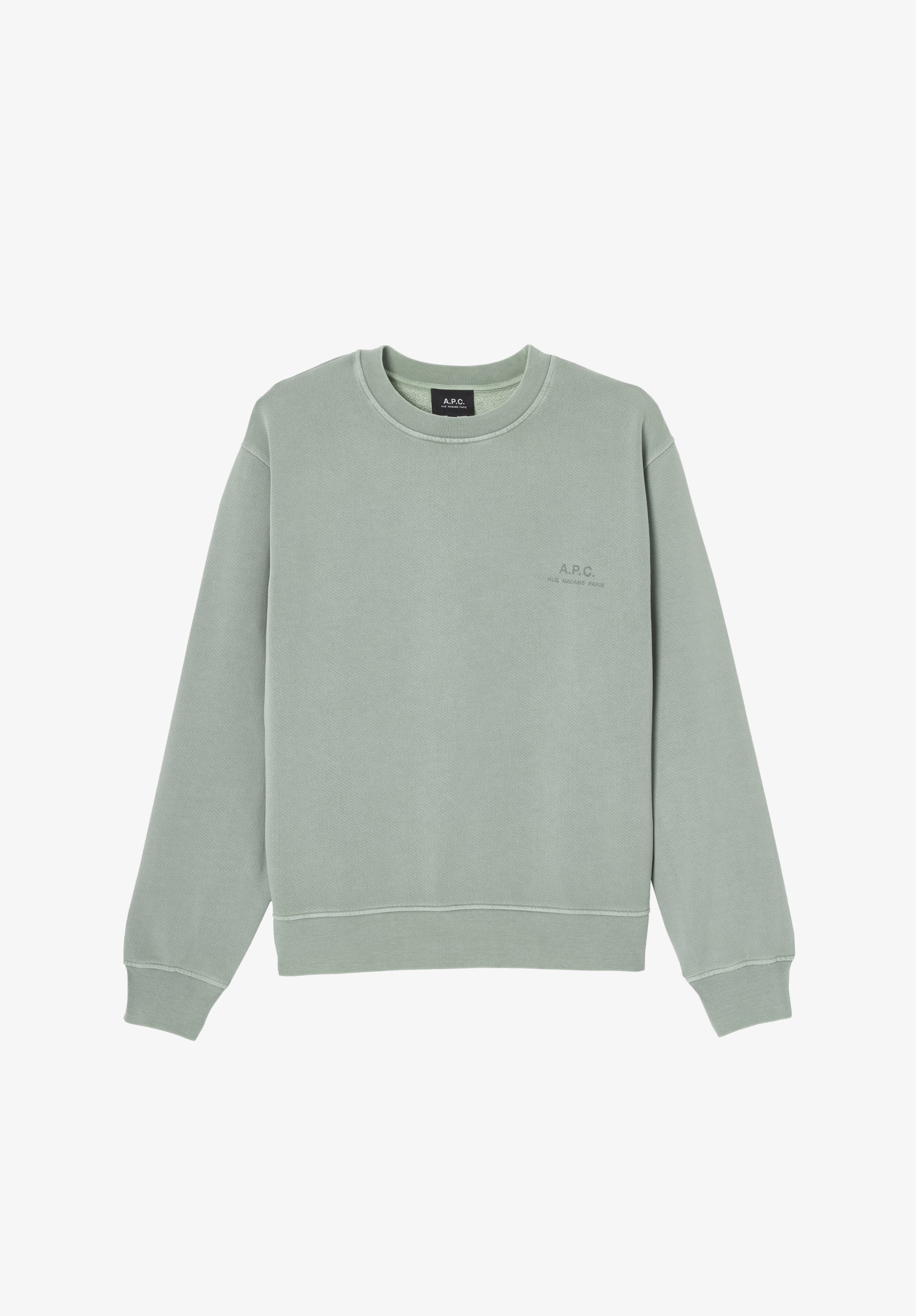 Grey-green loose-fit sweatshirt with small A.P.C. logo - 0