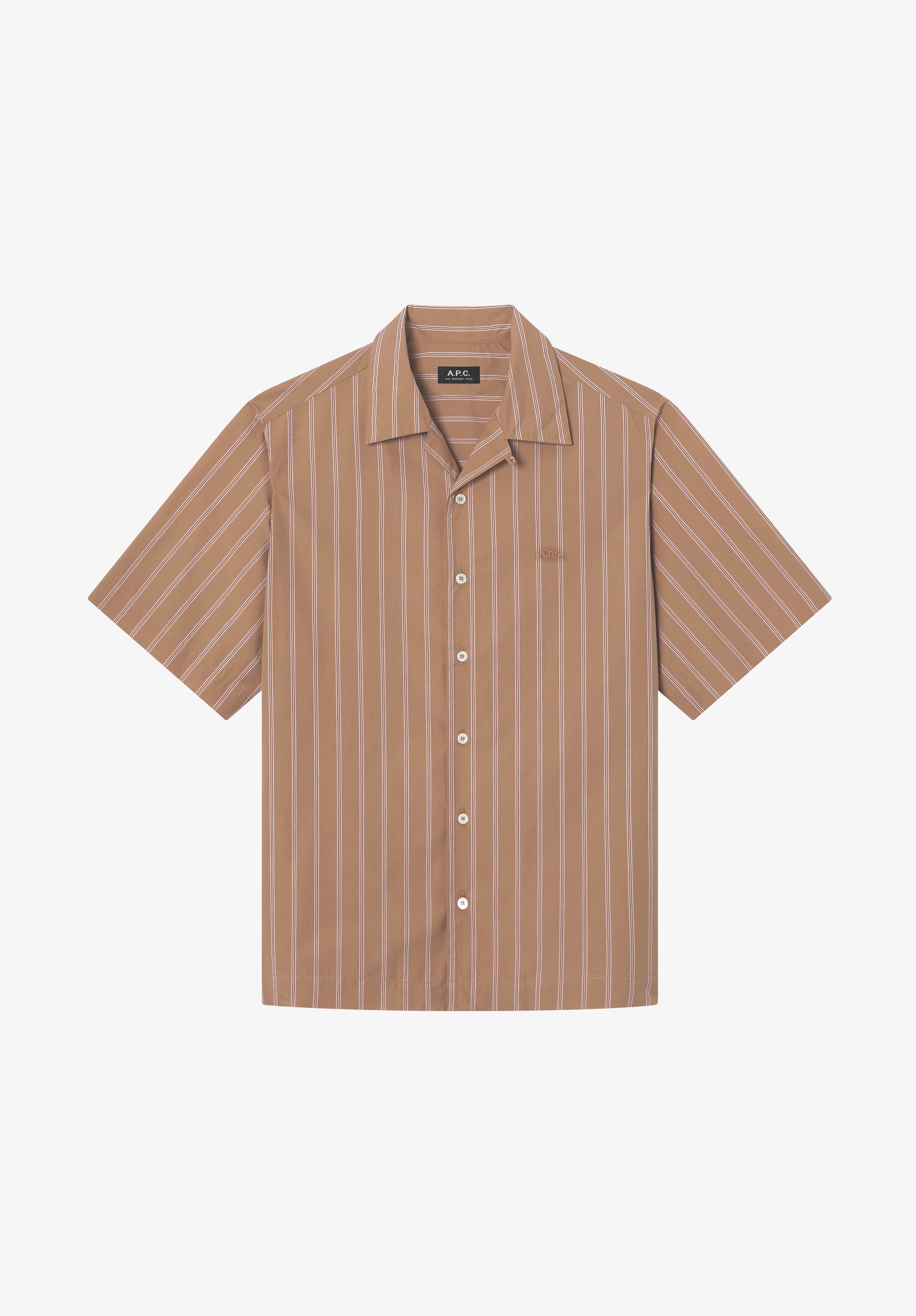 Striped pink short-sleeved shirt - 0