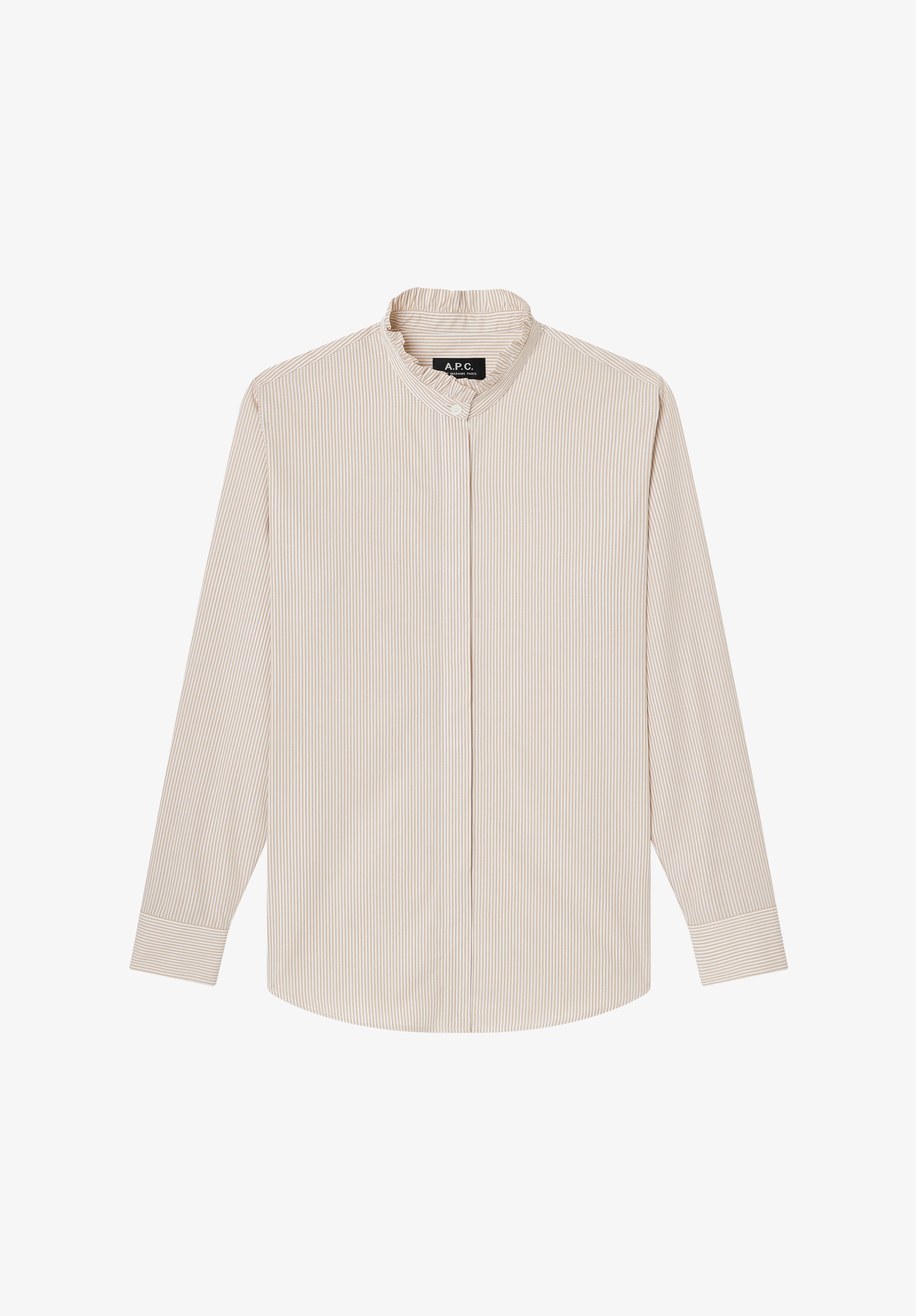 Striped blouse with ruffled collar - 0