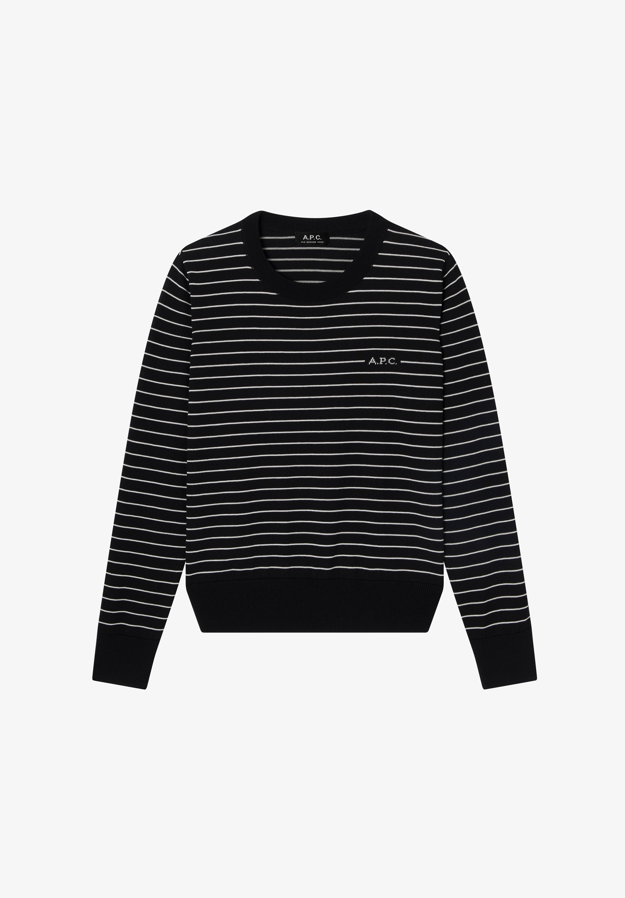 Fitted striped black sweater - 0