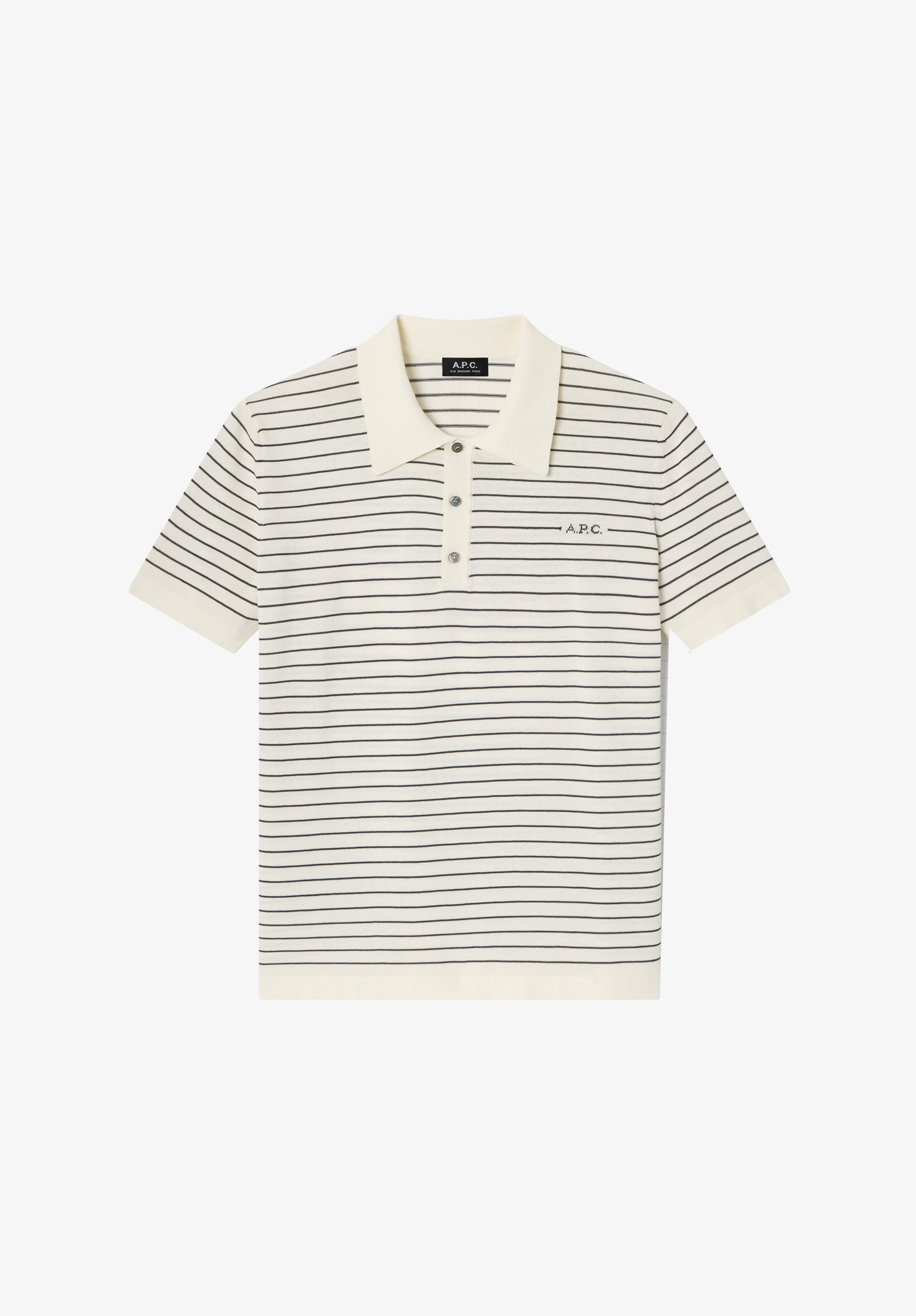Fitted striped ecru polo - 0