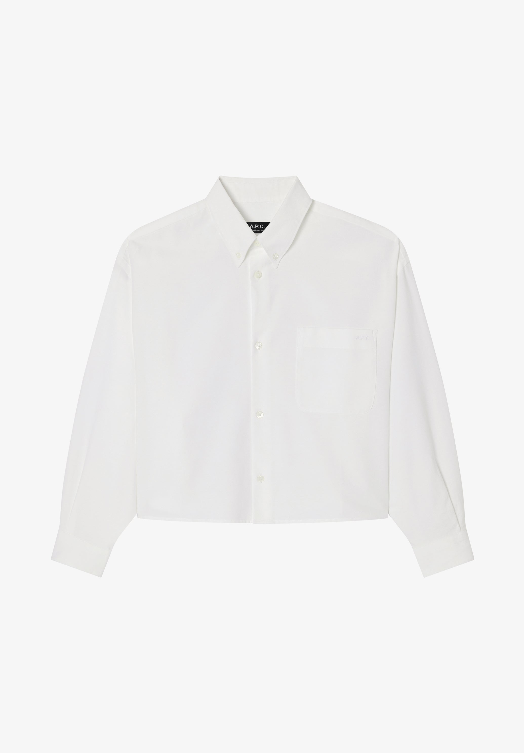 Short white oxford shirt - 0
