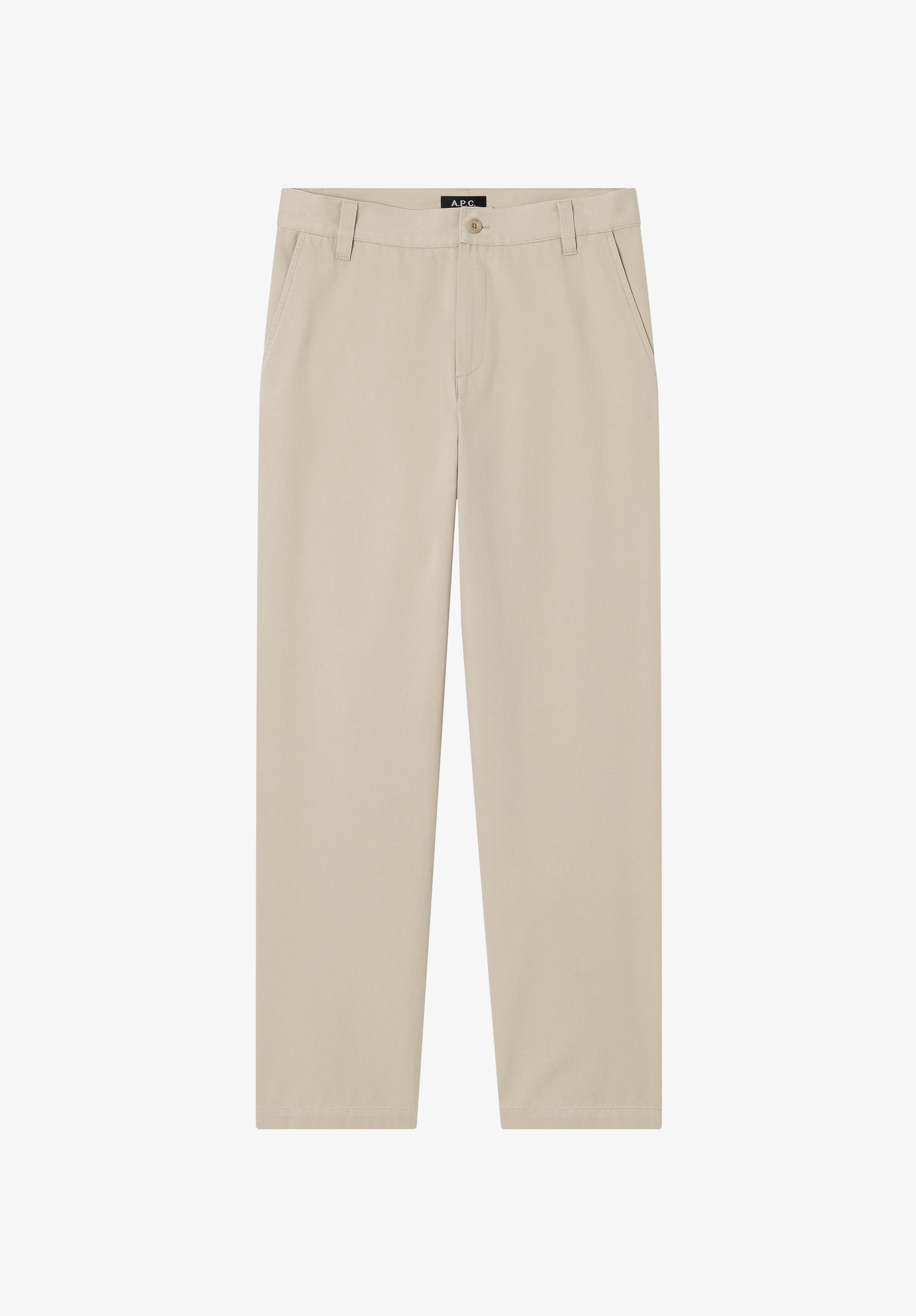 Fitted straight-leg gabardine chinos