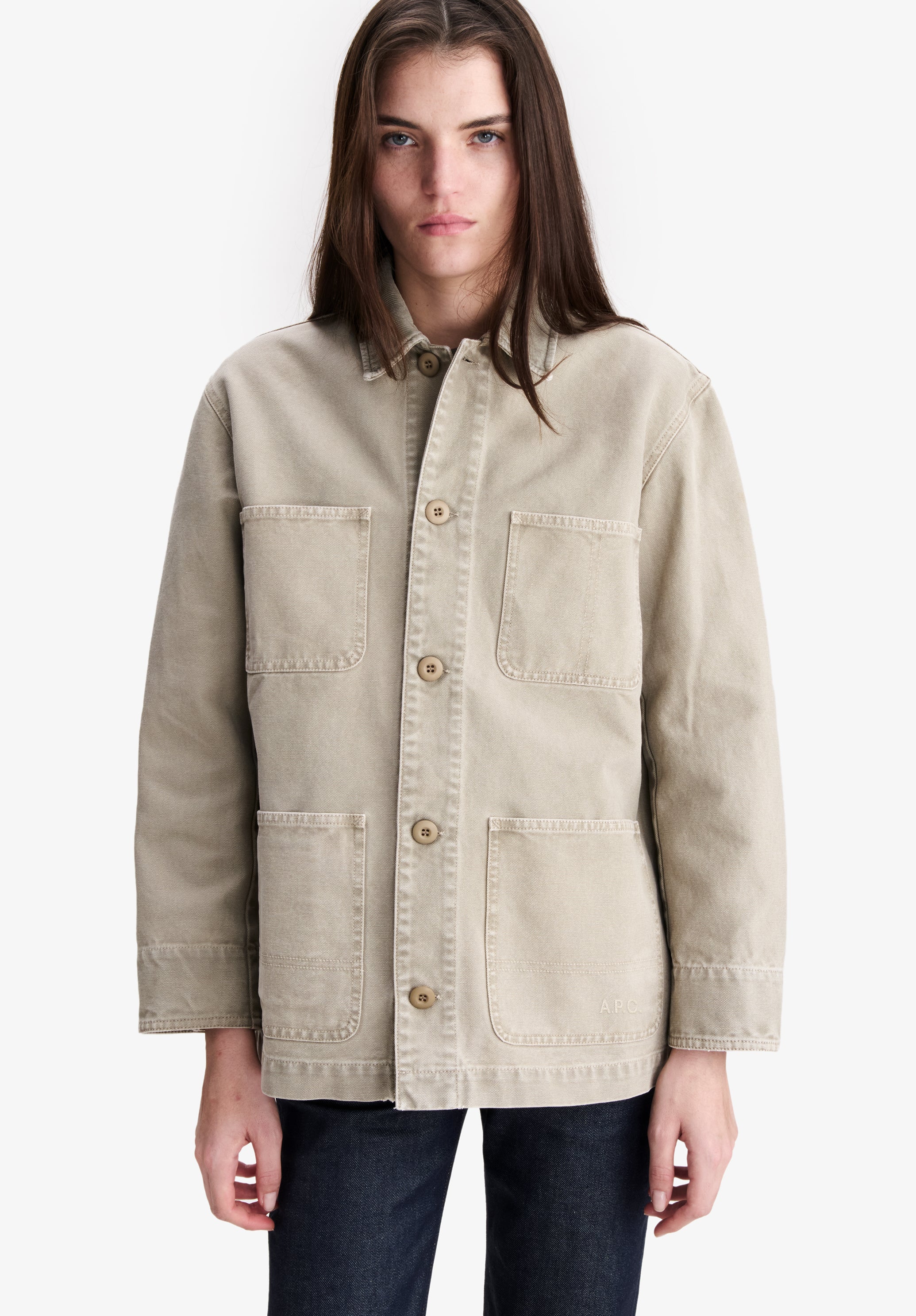 Veste workwear en toile grise