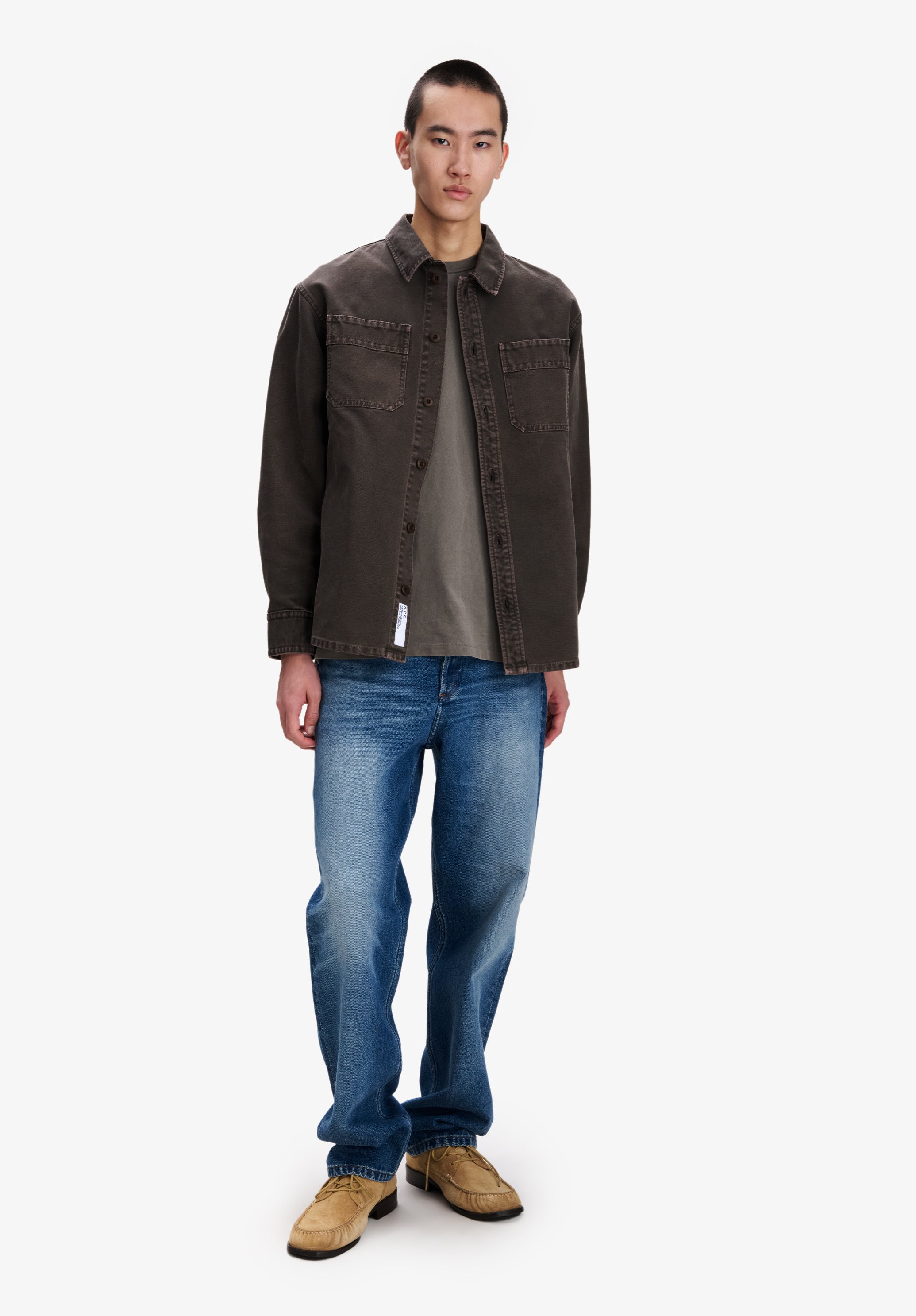 Brown workwear overshirt - 1
