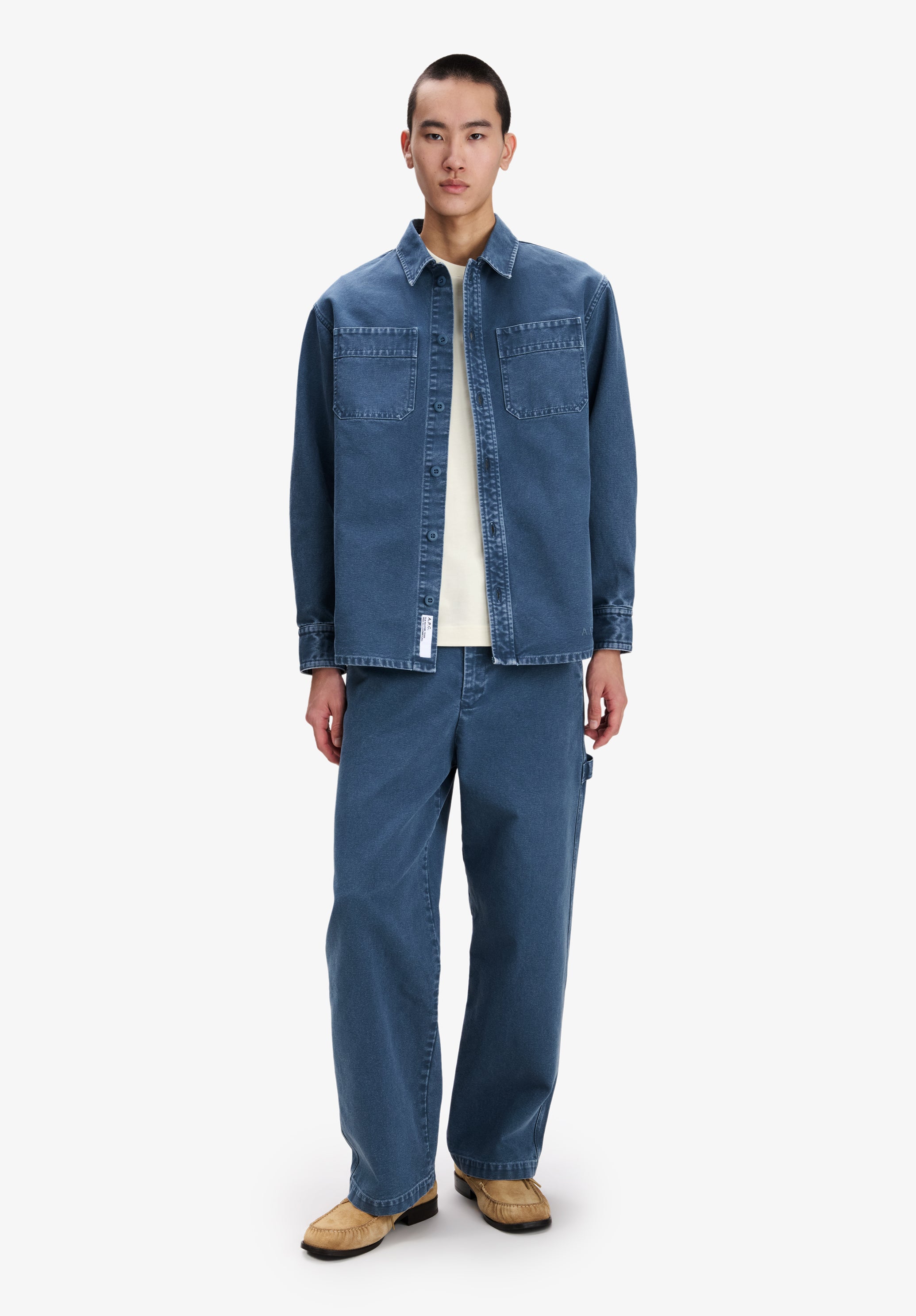 Blue workwear overshirt - 1