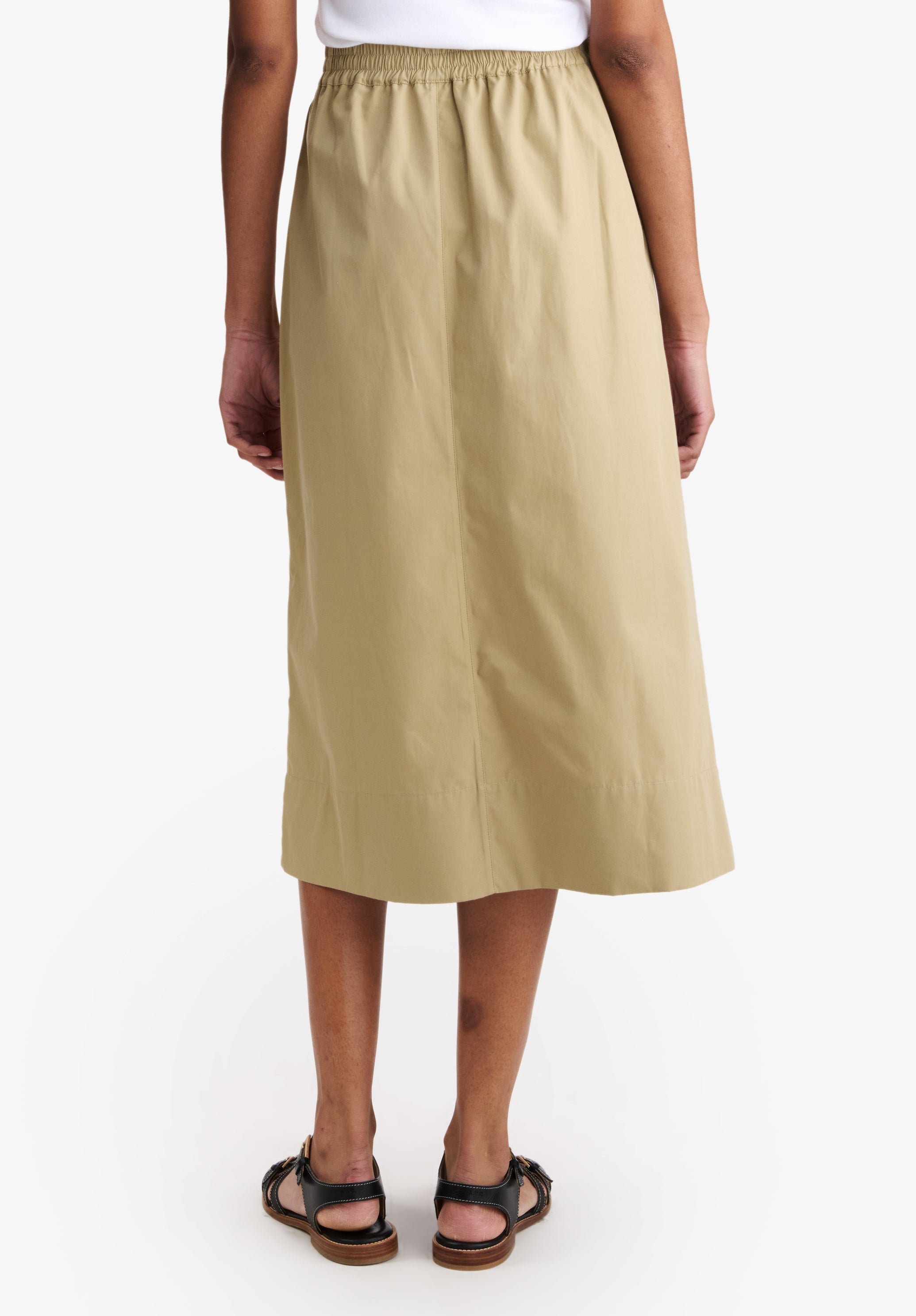 Long beige organic cotton skirt - 4