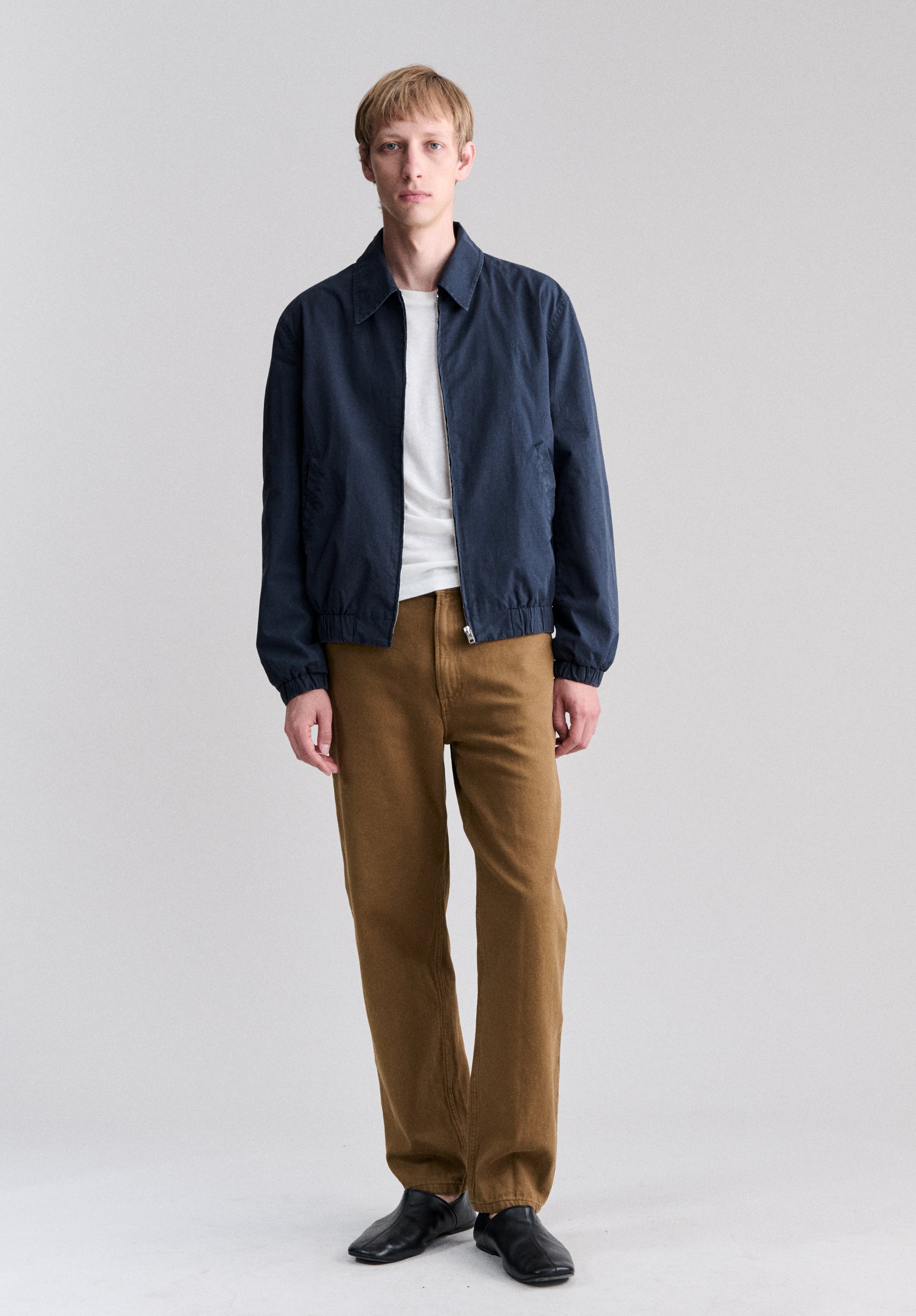 Blouson léger en coton bleu marine