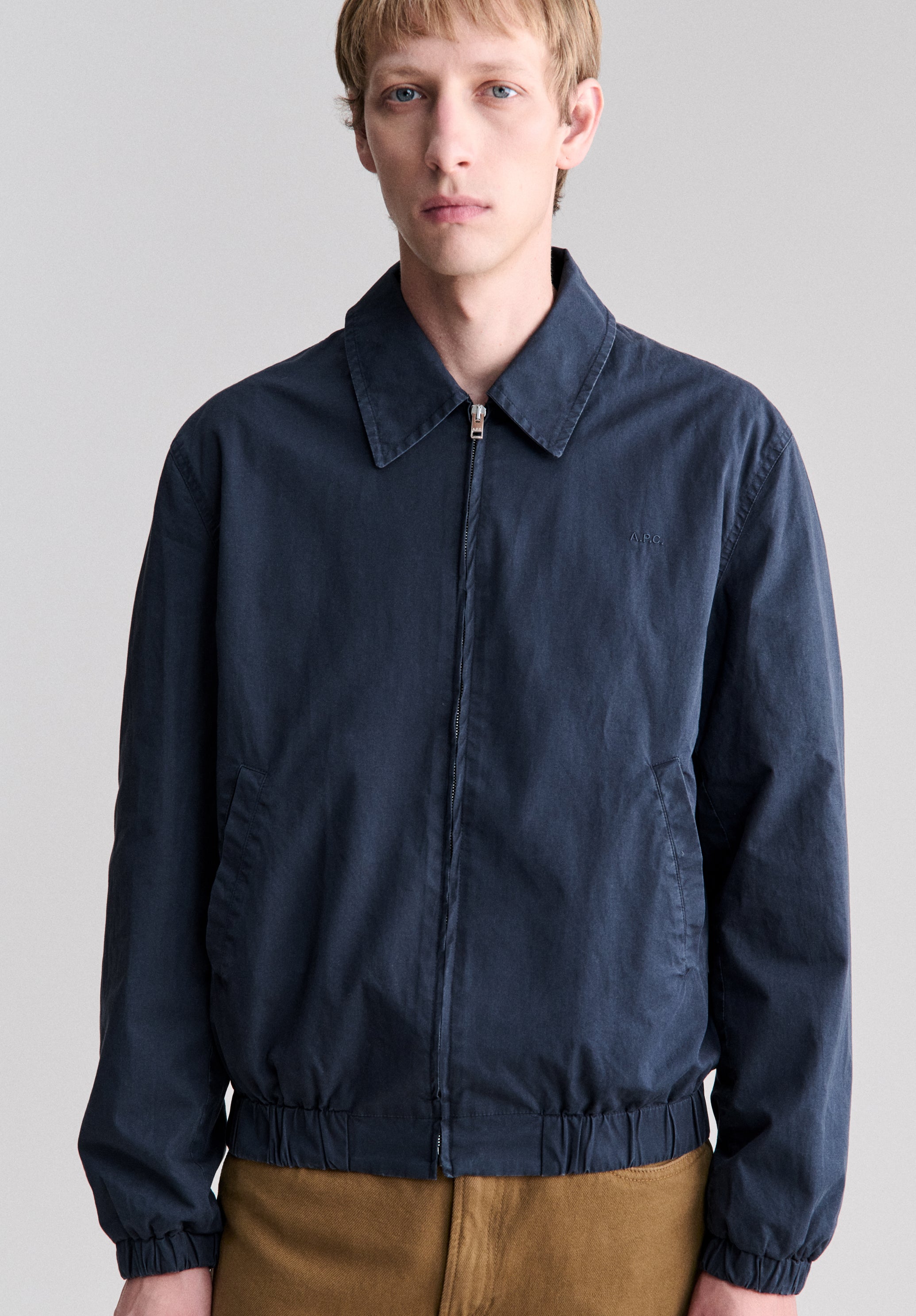 Blouson léger en coton bleu marine