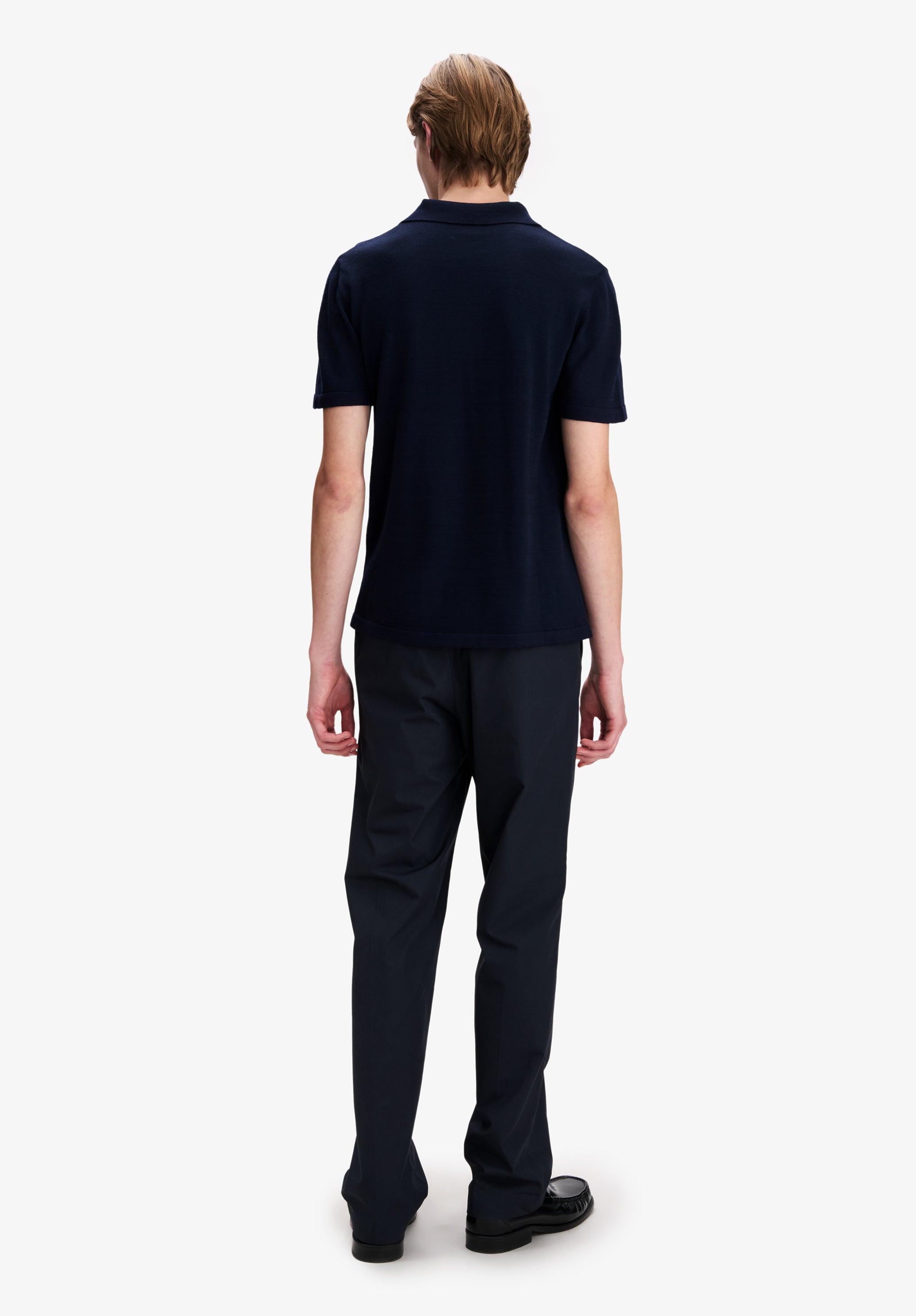 Navy blue organic cotton trousers - 2