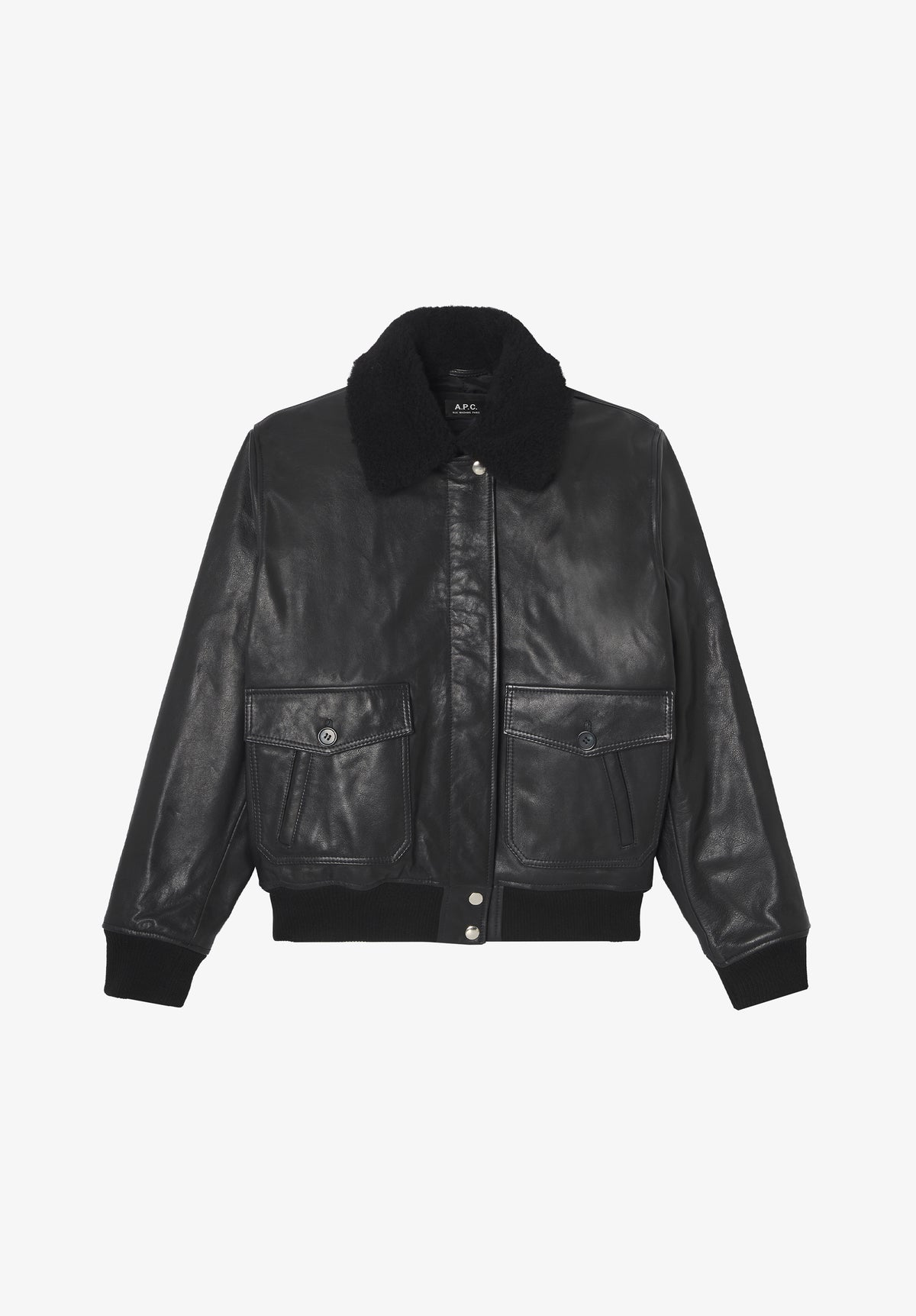 Bombardier noir en cuir