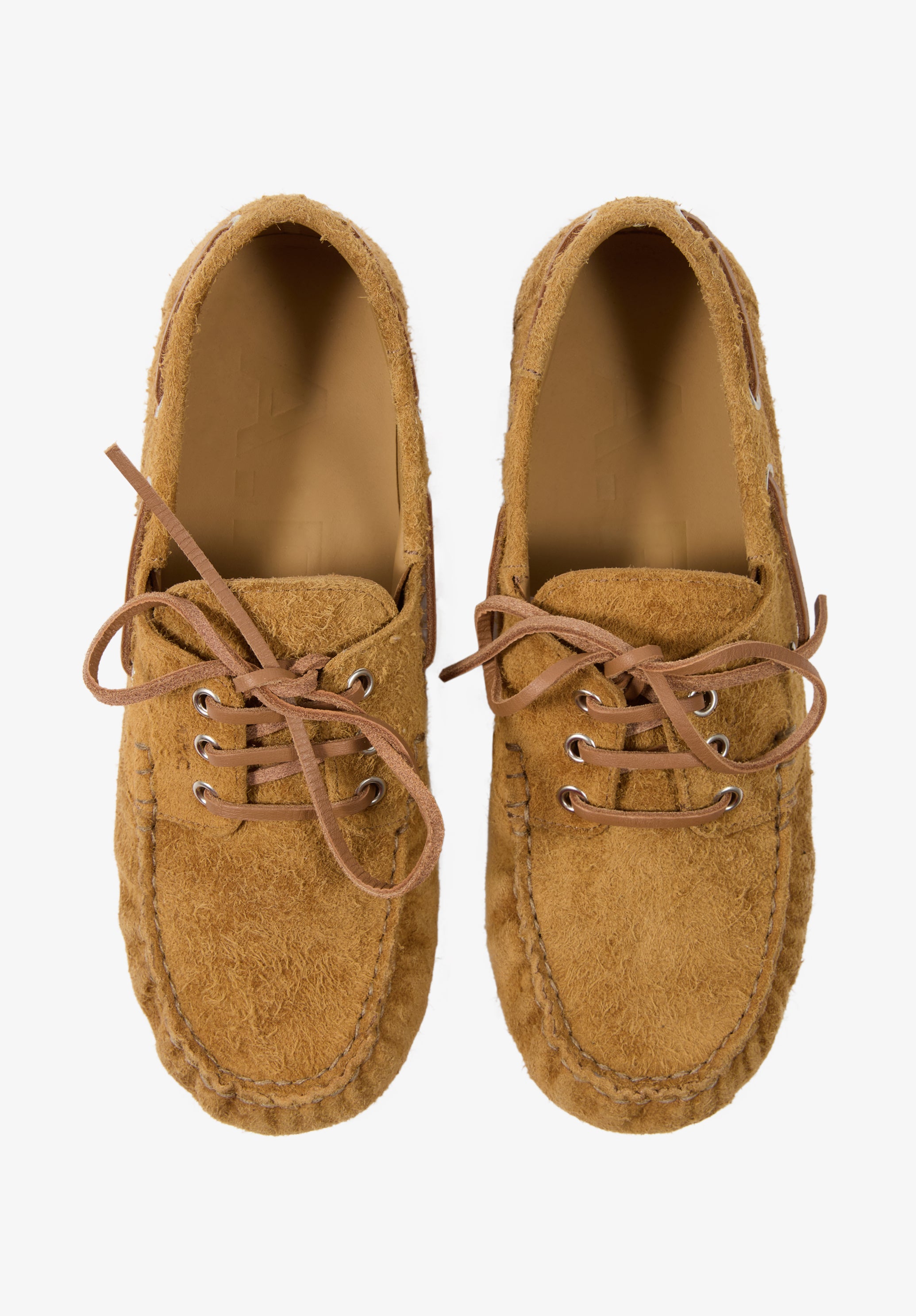 Hairy split leather boat shoes - 3