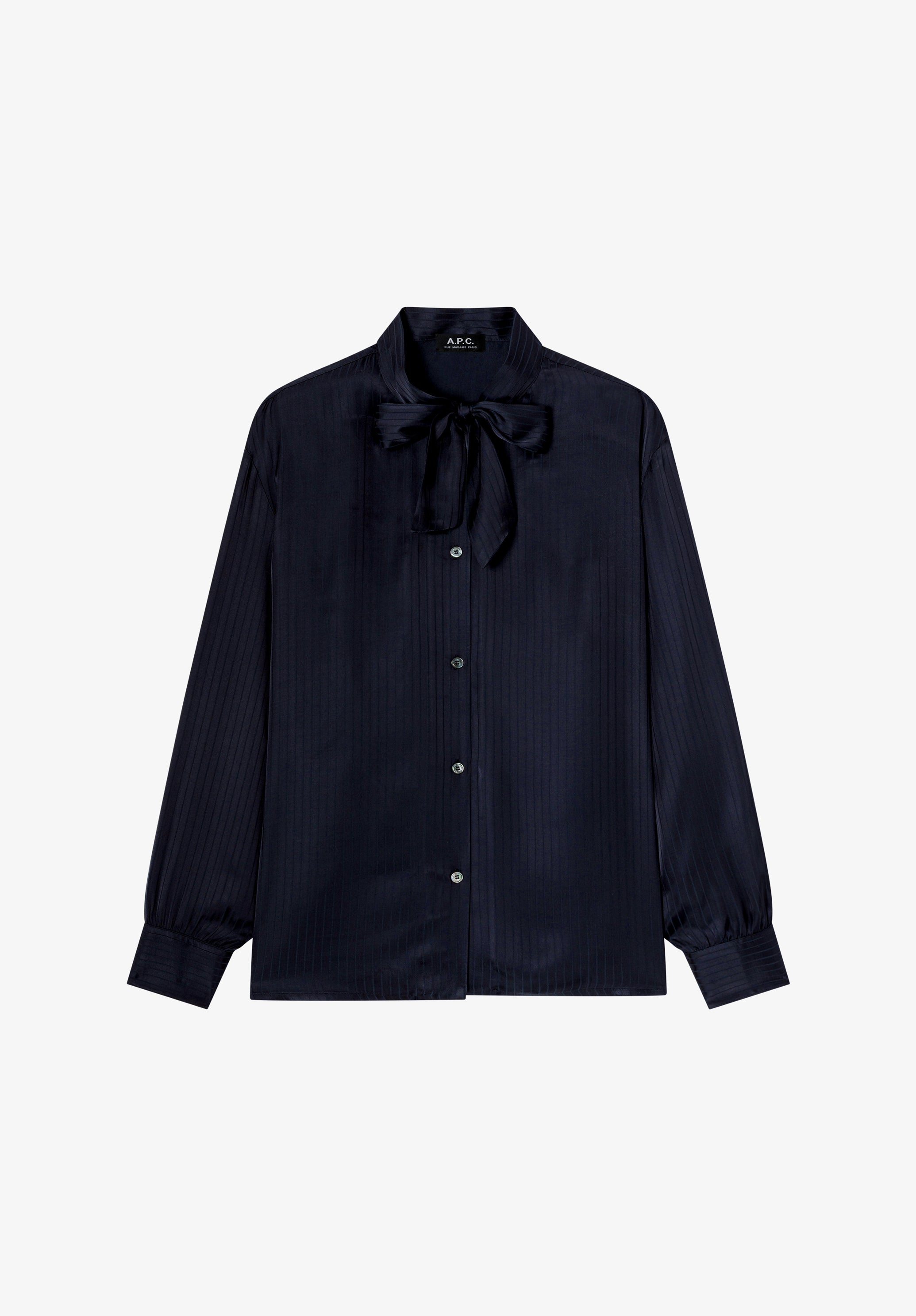 Navy blue tie collar blouse - 0