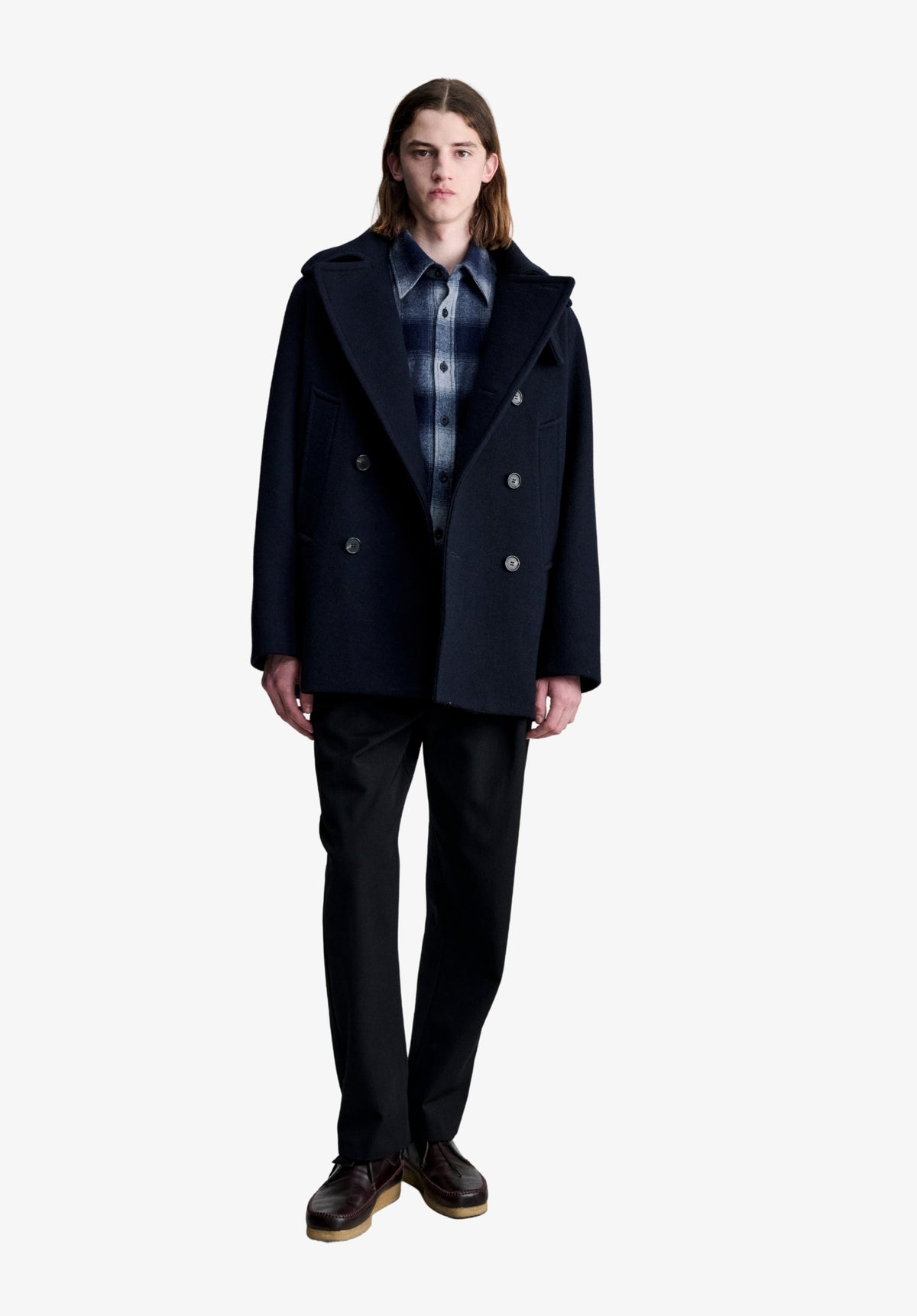 Recycled wool pea coat - 1