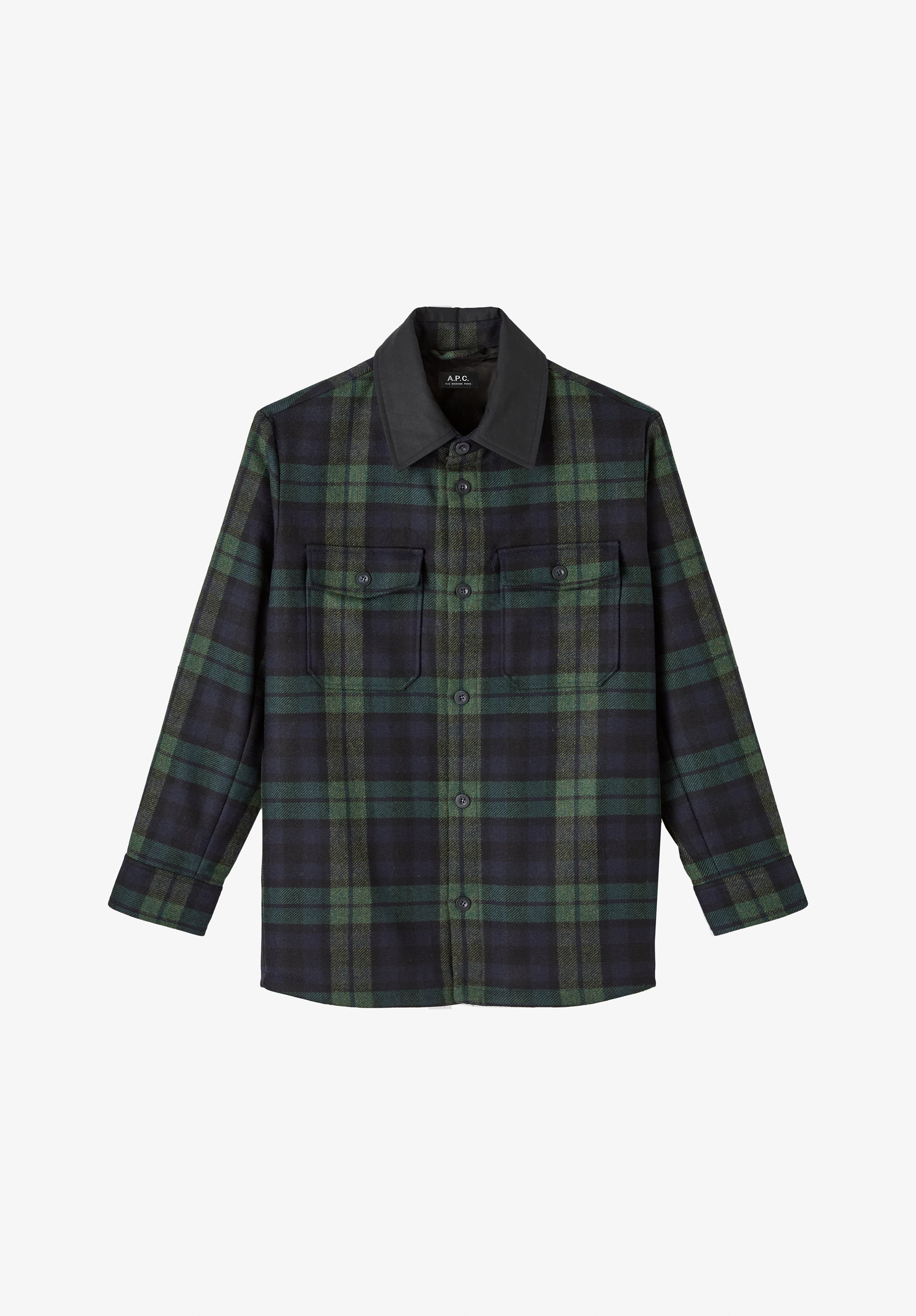 Veste surchemise bleu marine à carreaux