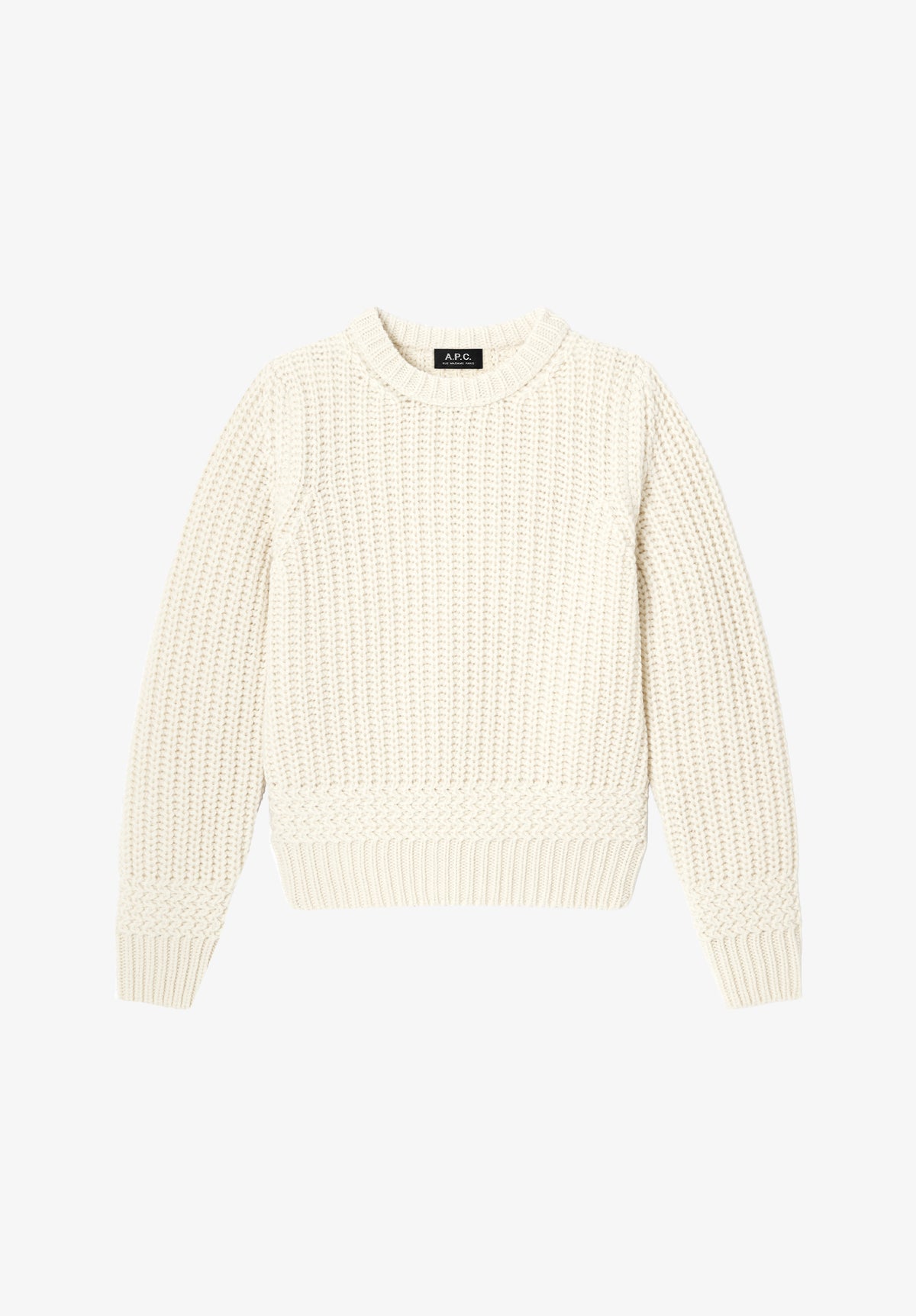 Pull écru en laine recyclée