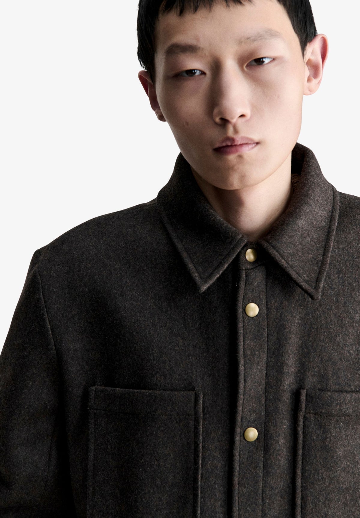Thick heather brown wool jacket - 3