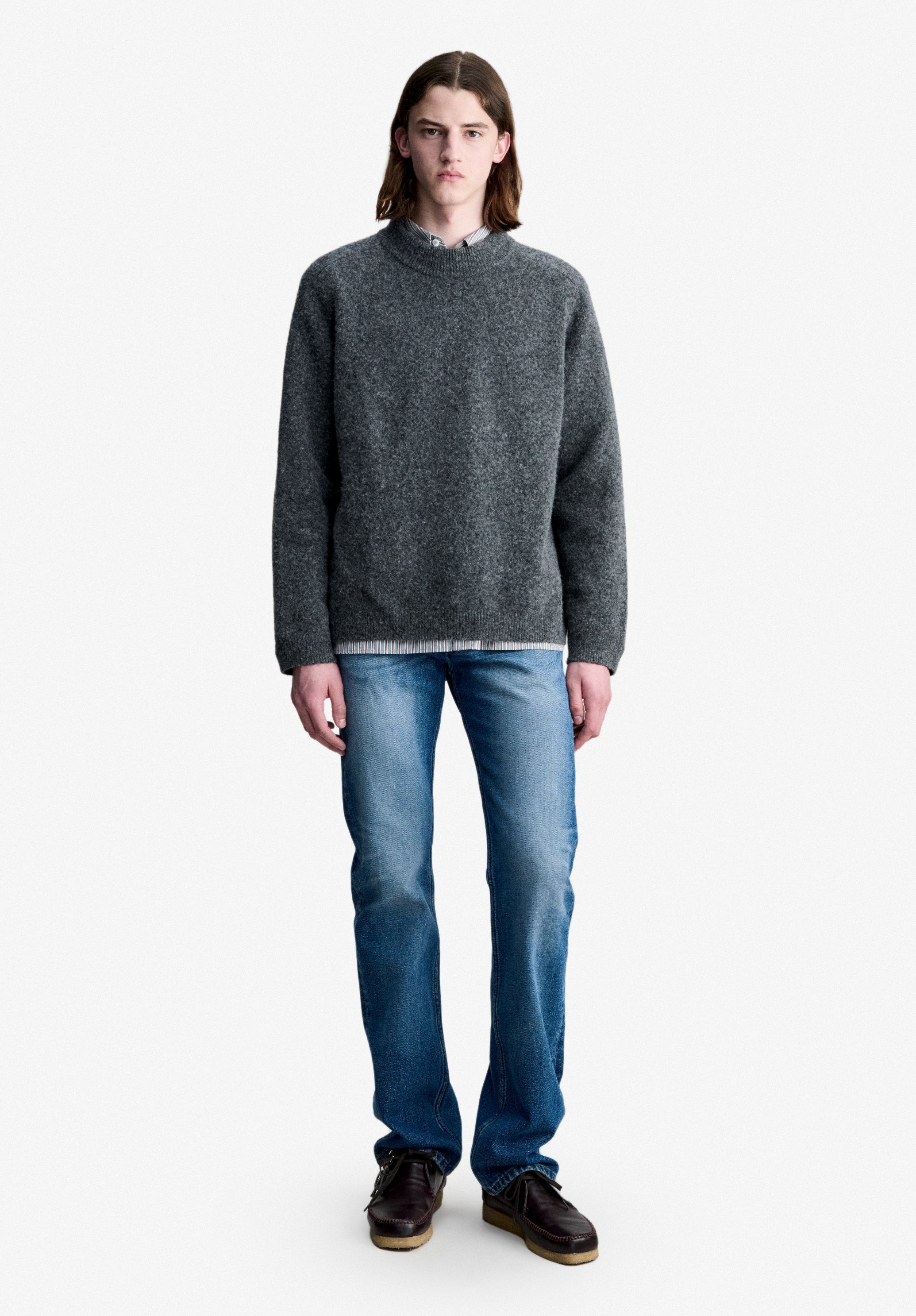 Loose-fit charcoal grey sweater - 1