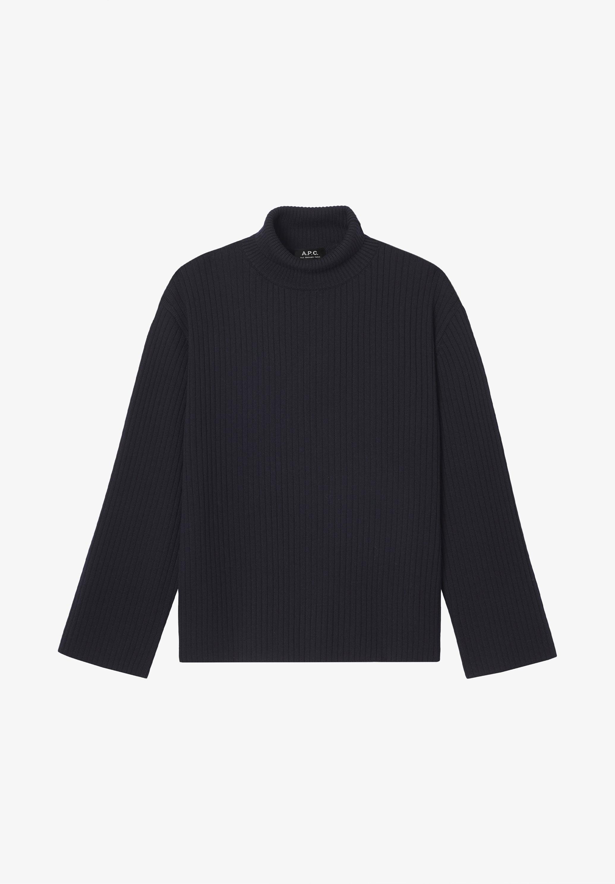 Navy blue high-neck sweater - 0