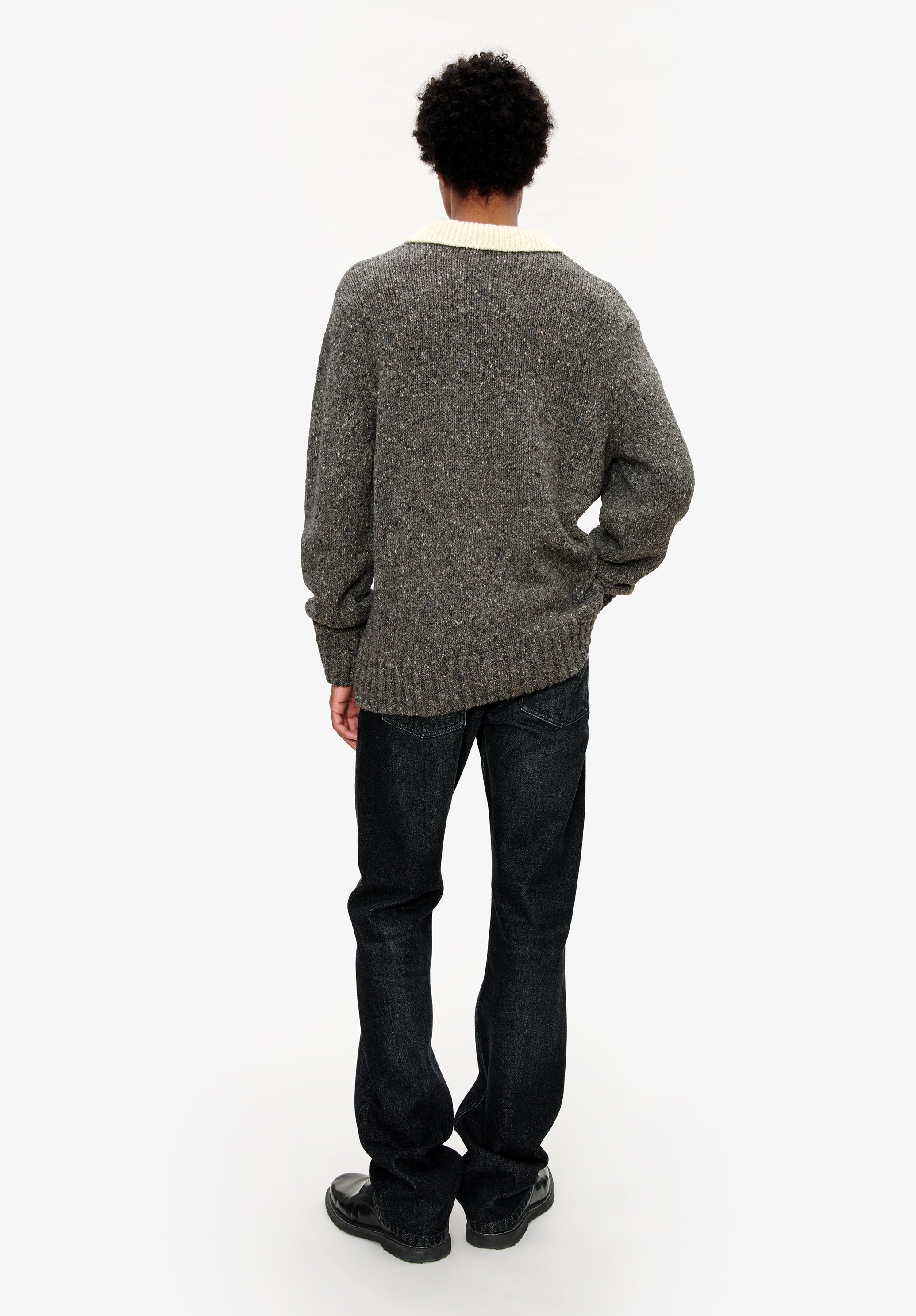 Jumper with contrasting polo shirt collar - 3