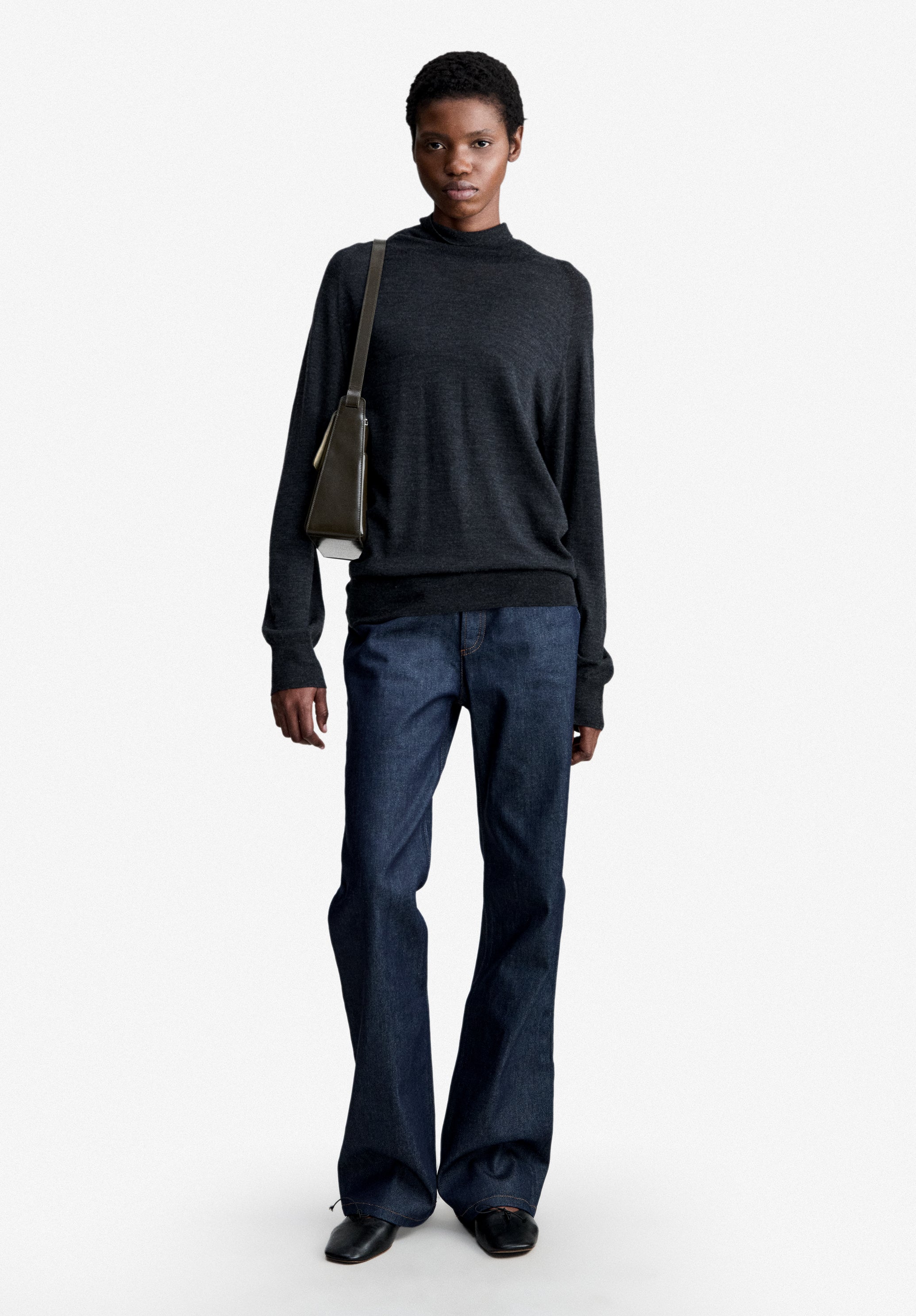 Charcoal grey wool turtleneck - 1