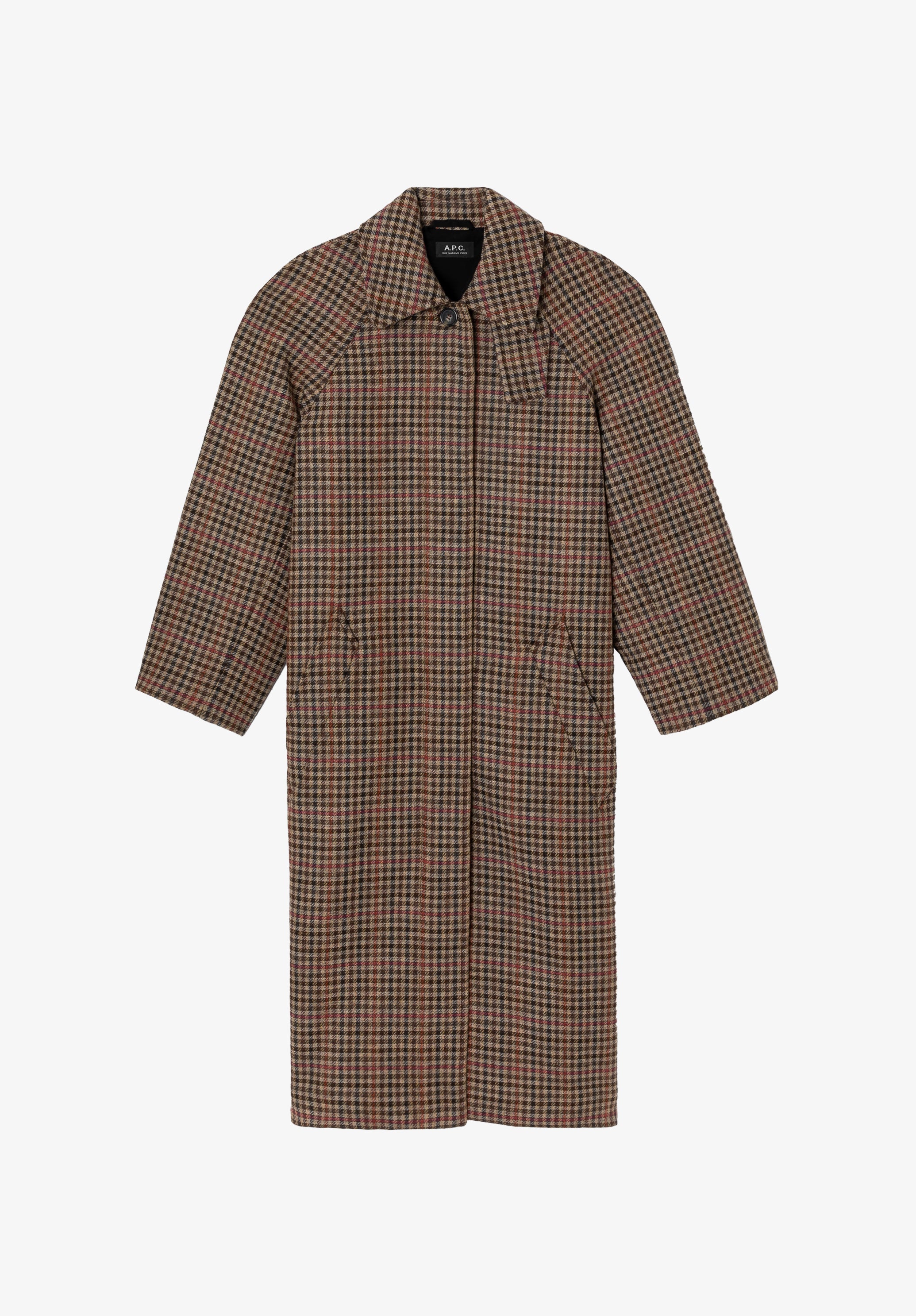 Tartan coat with raglan sleeves - 0