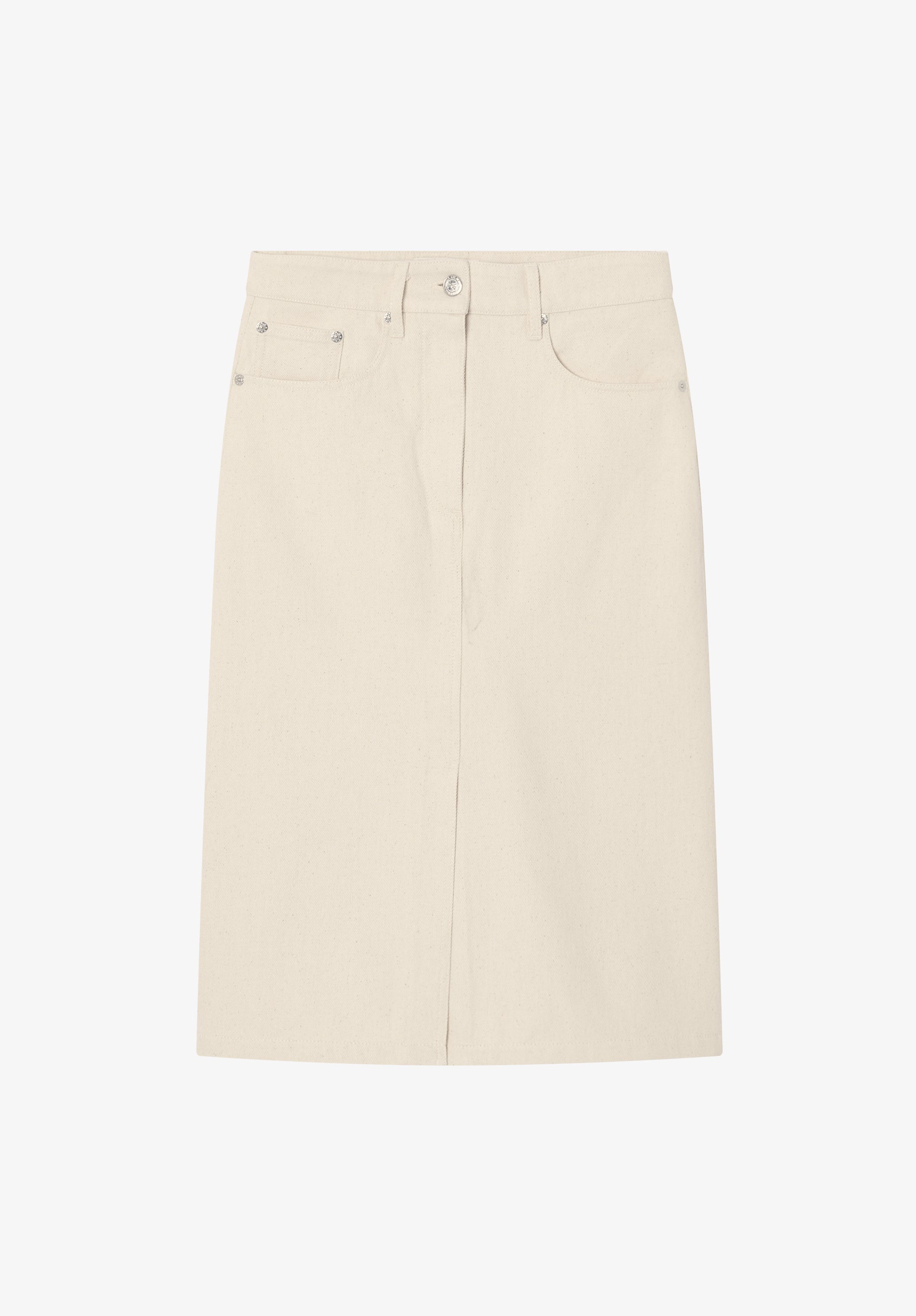 Jupe fendue en denim blanc cassé