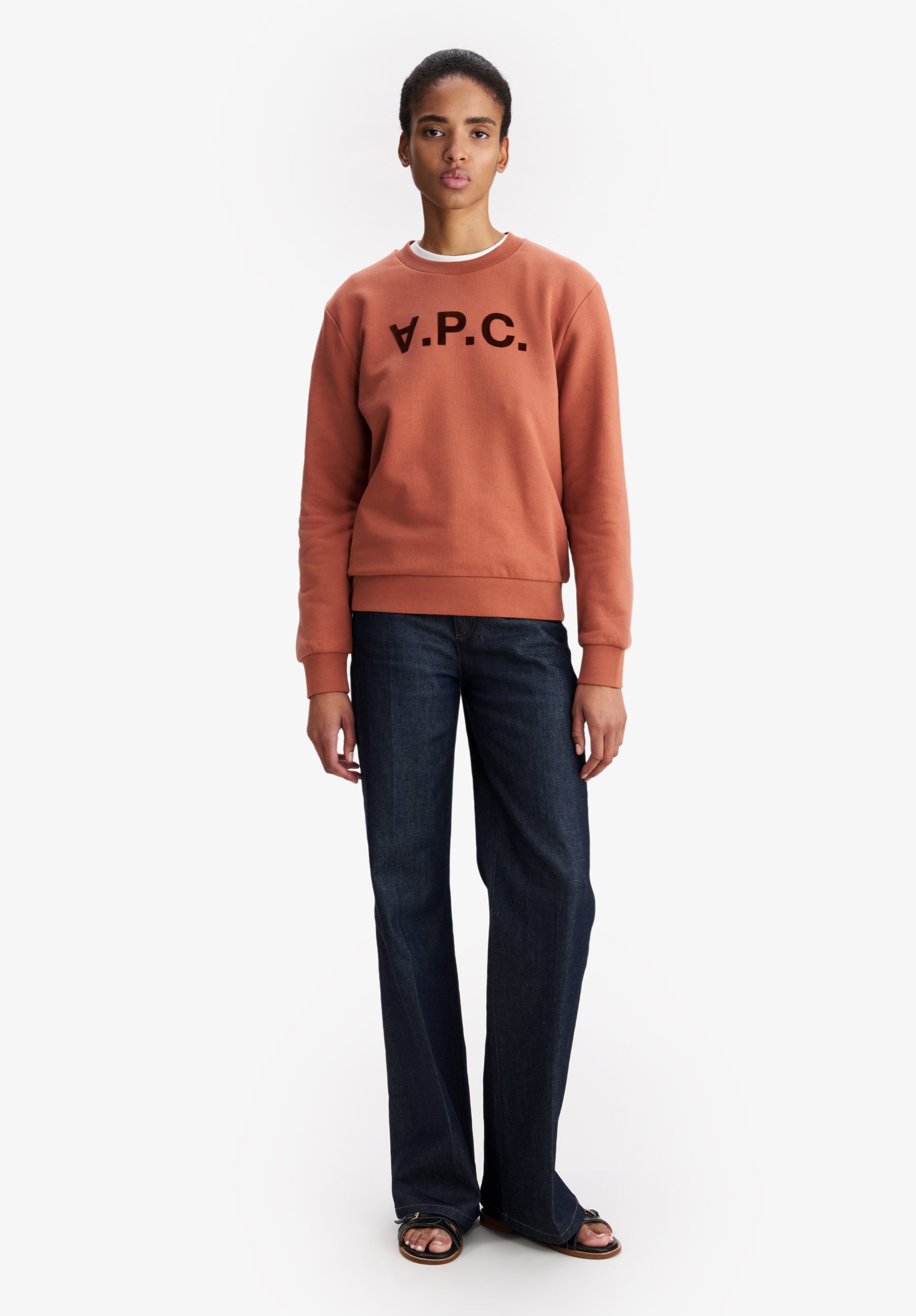 Brick red sweatshirt with V.P.C. logo - 4