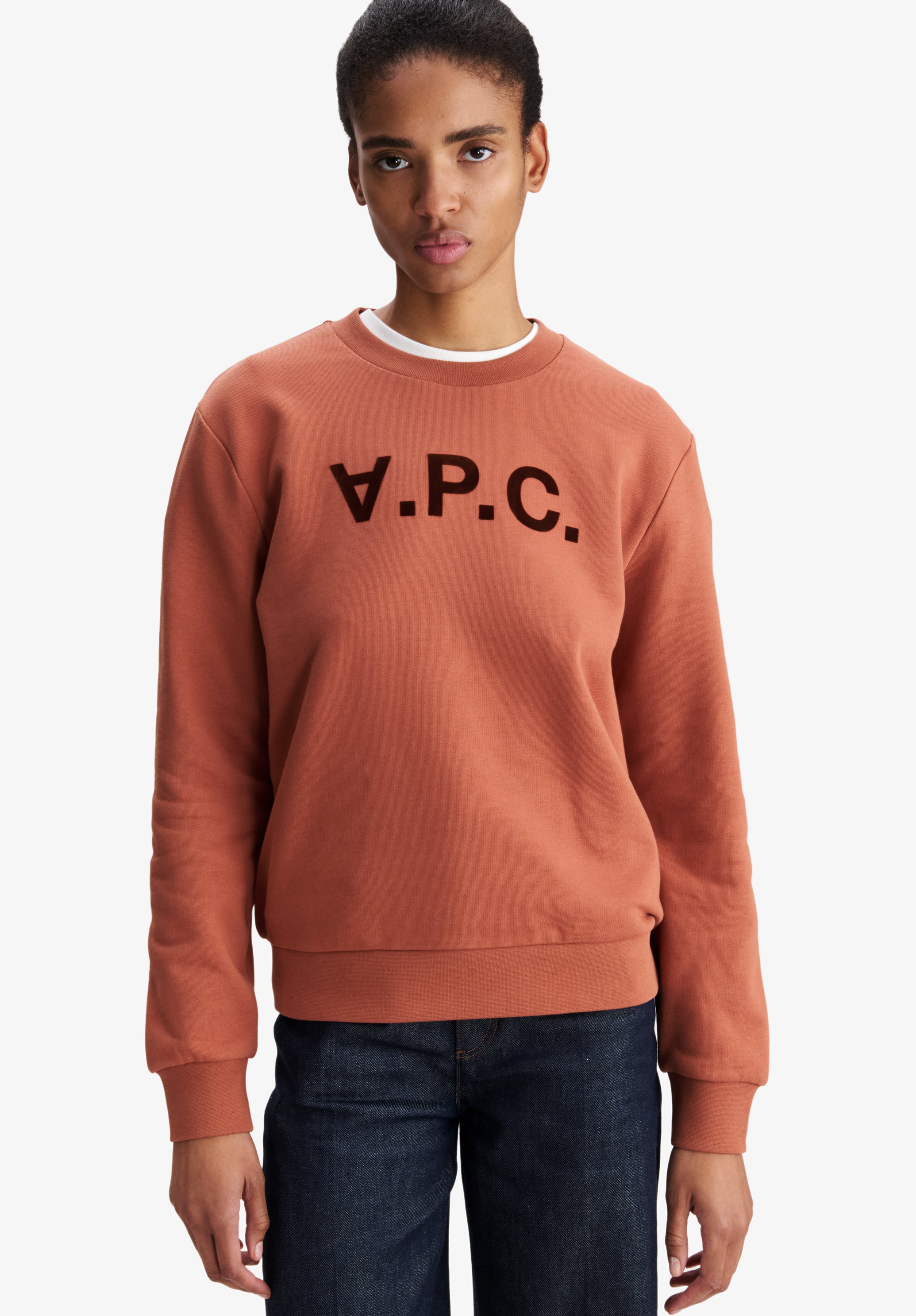 Brick red sweatshirt with V.P.C. logo - 6