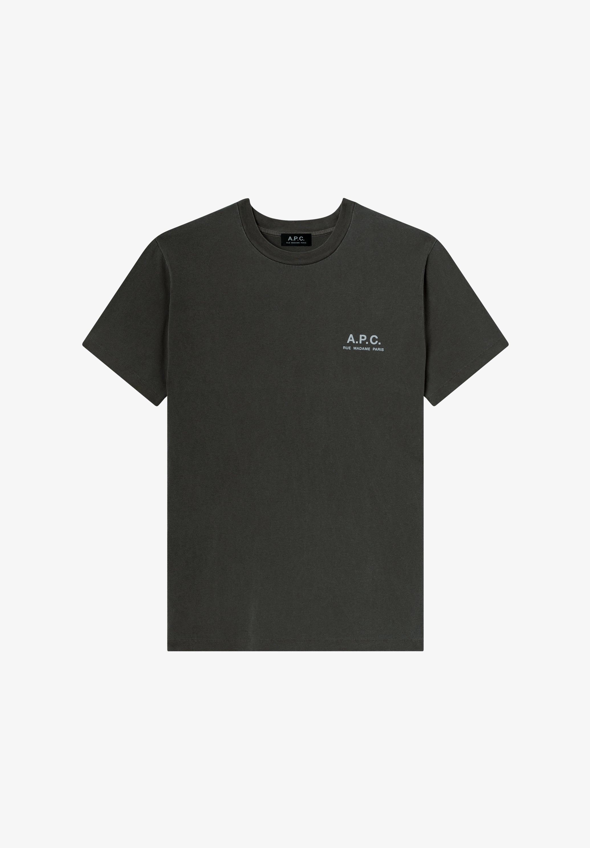 Grey t-shirt with A.P.C. Rue Madame logo - 0