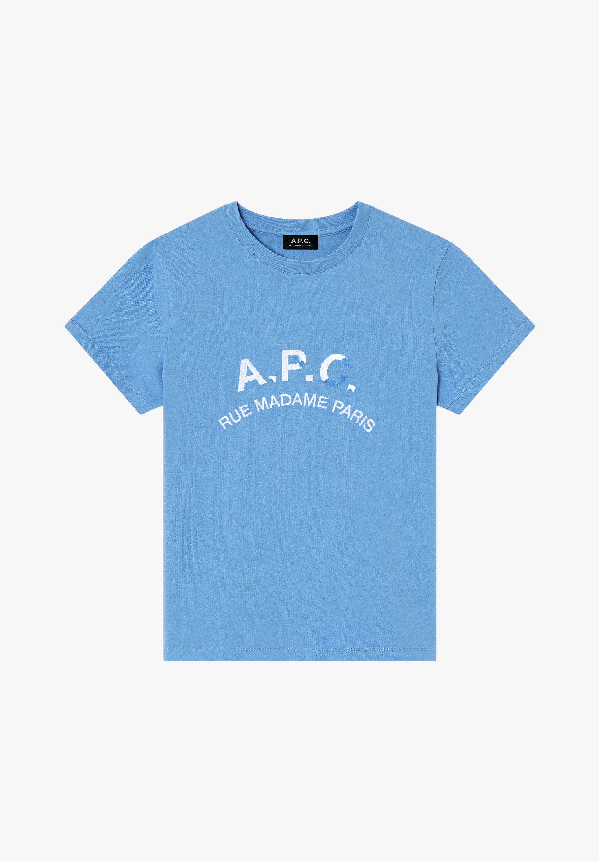 T-shirt bleu clair à logo A.P.C. effet vintage