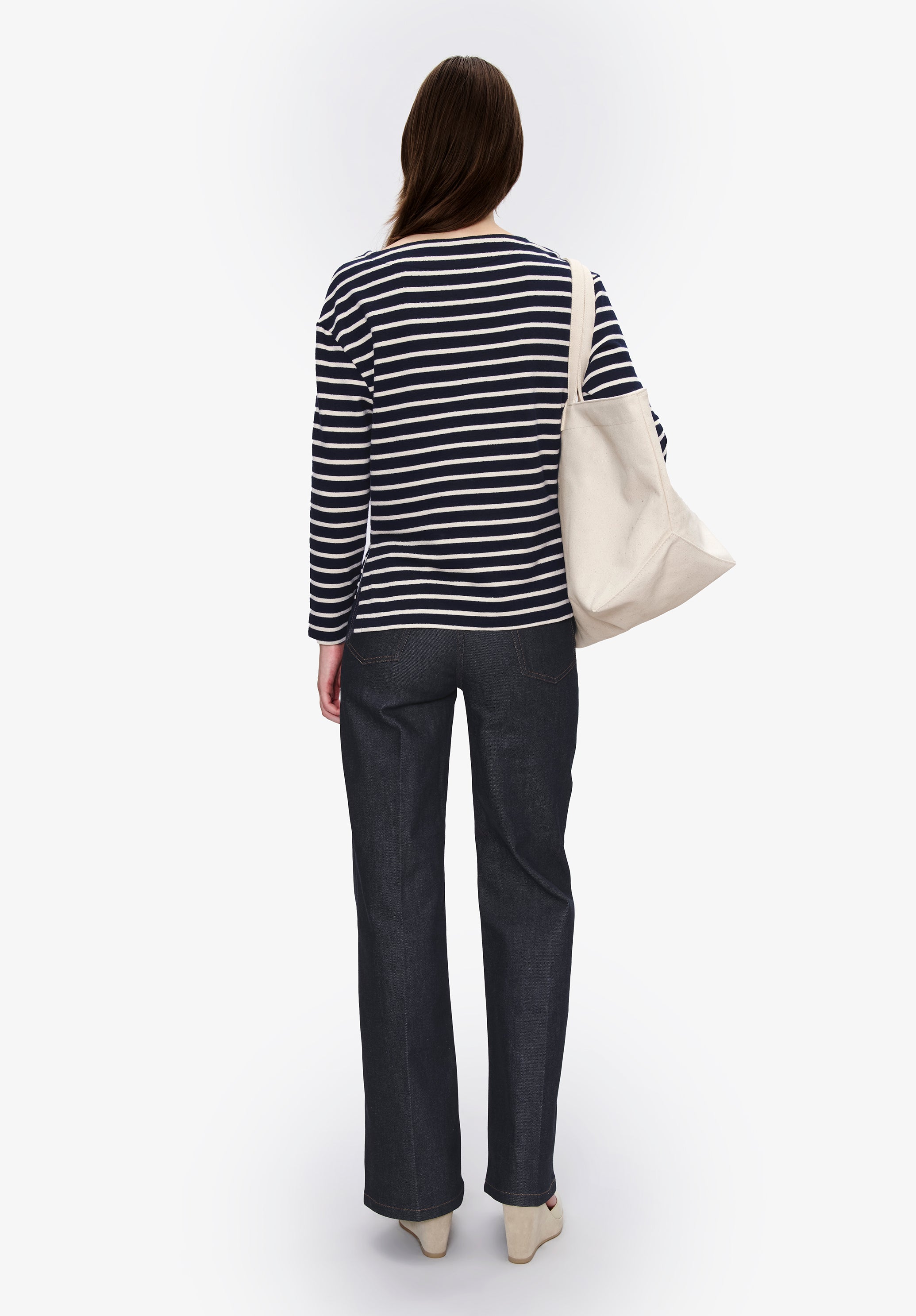 Striped top with three-quarter sleeves - 3