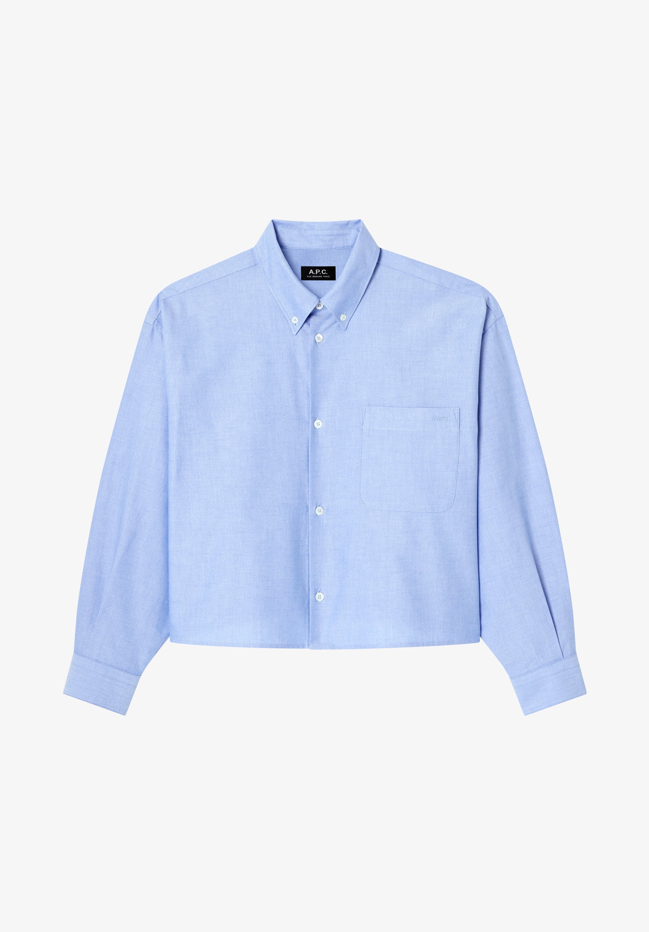 Short light blue oxford shirt - 0