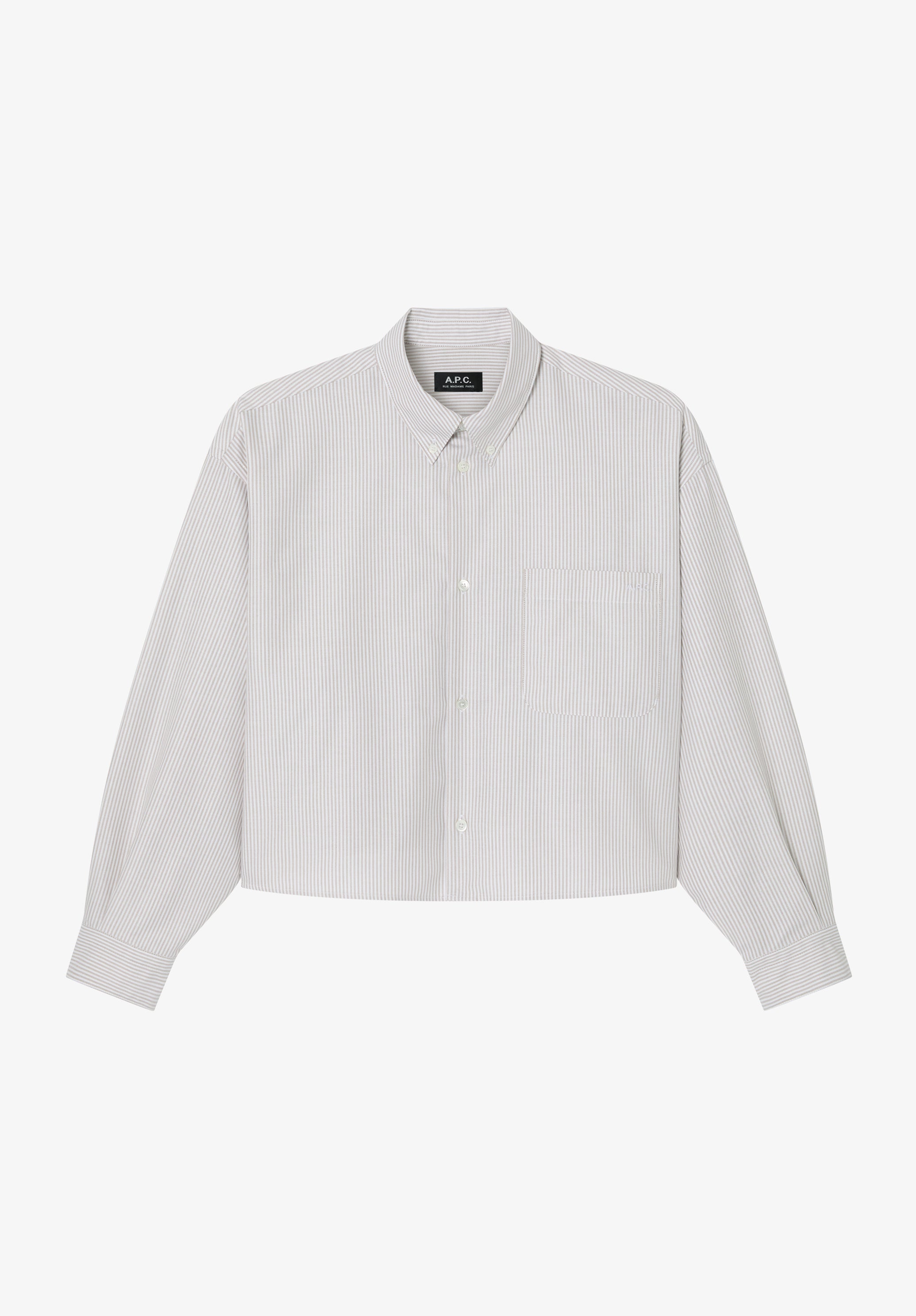 Short beige oxford shirt - 0