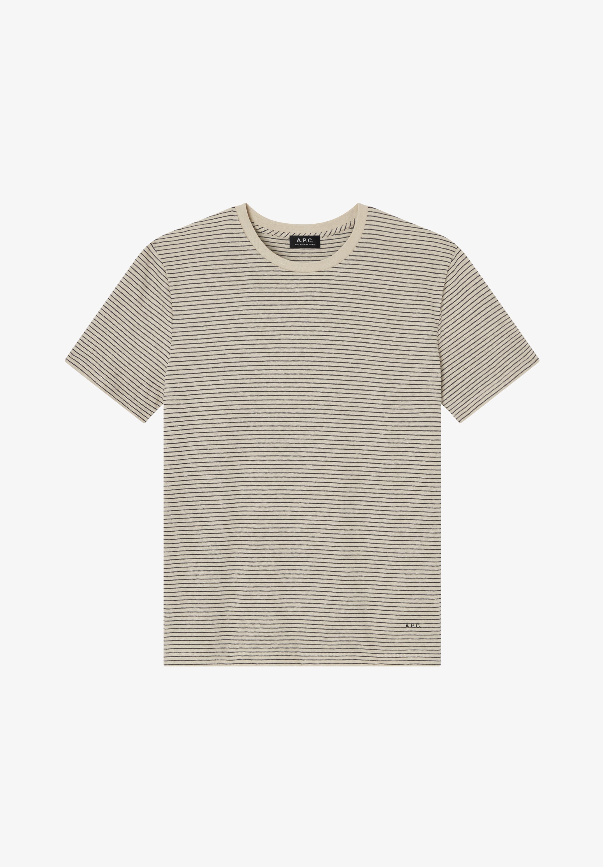 Ecru t-shirt with black stripes - 0