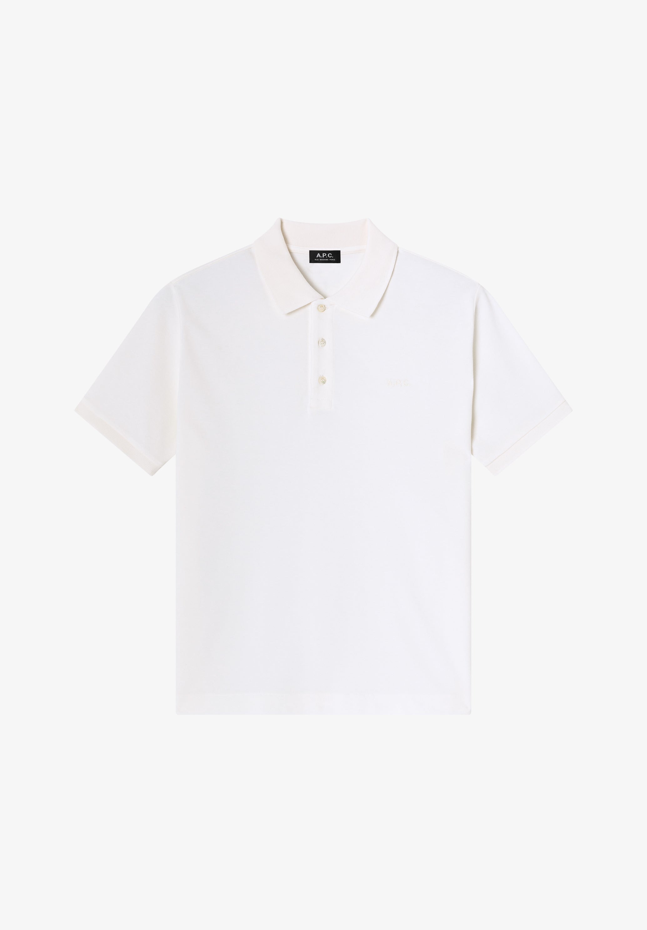 White cotton piqué polo - 0