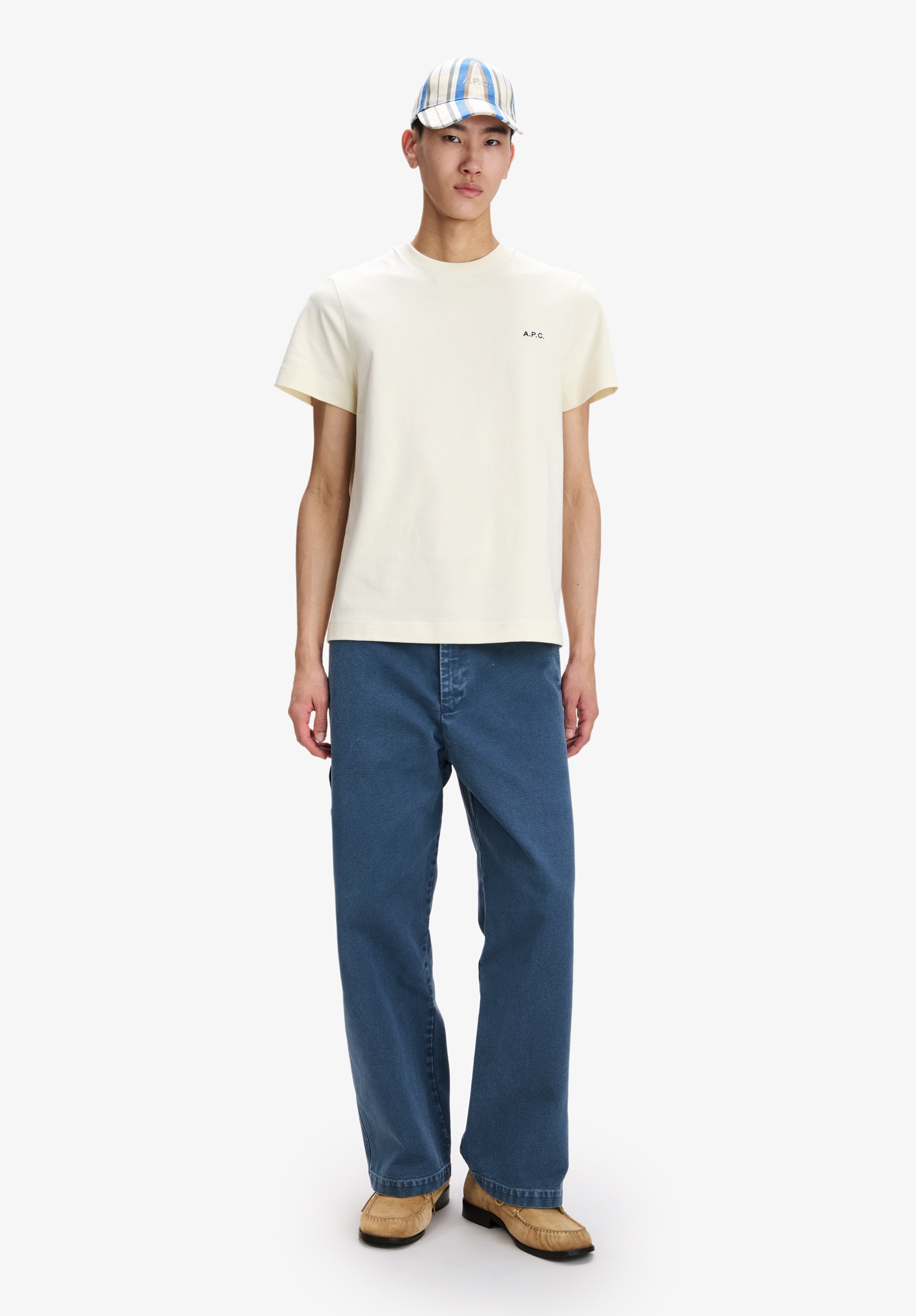 White t-shirt with small A.P.C. logo - 1