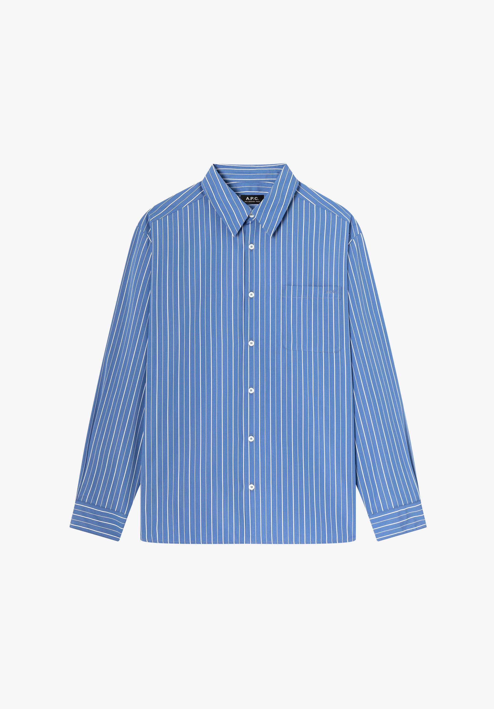 Blue shirt with white stripes - 0