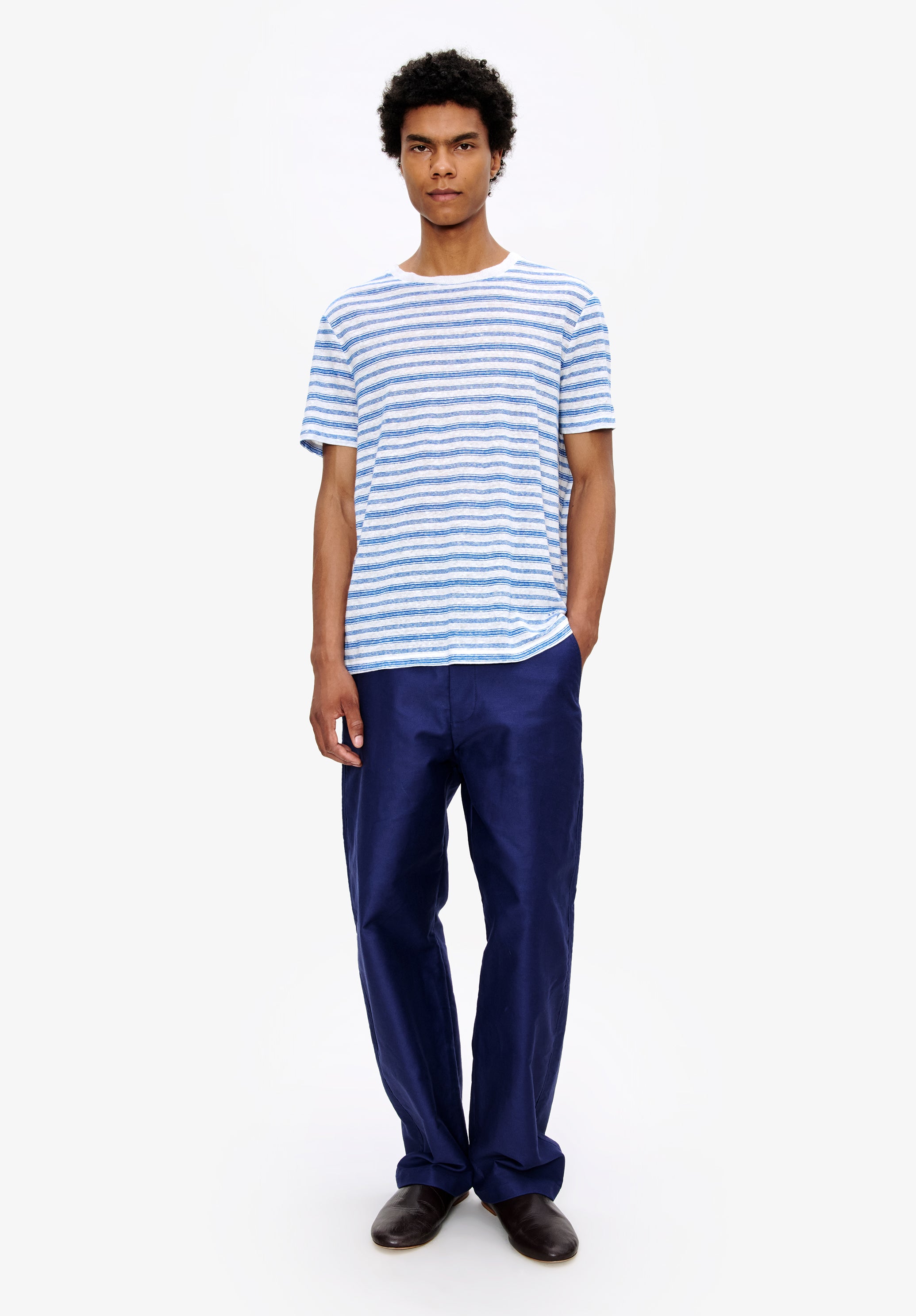 Striped linen T-shirt - 1