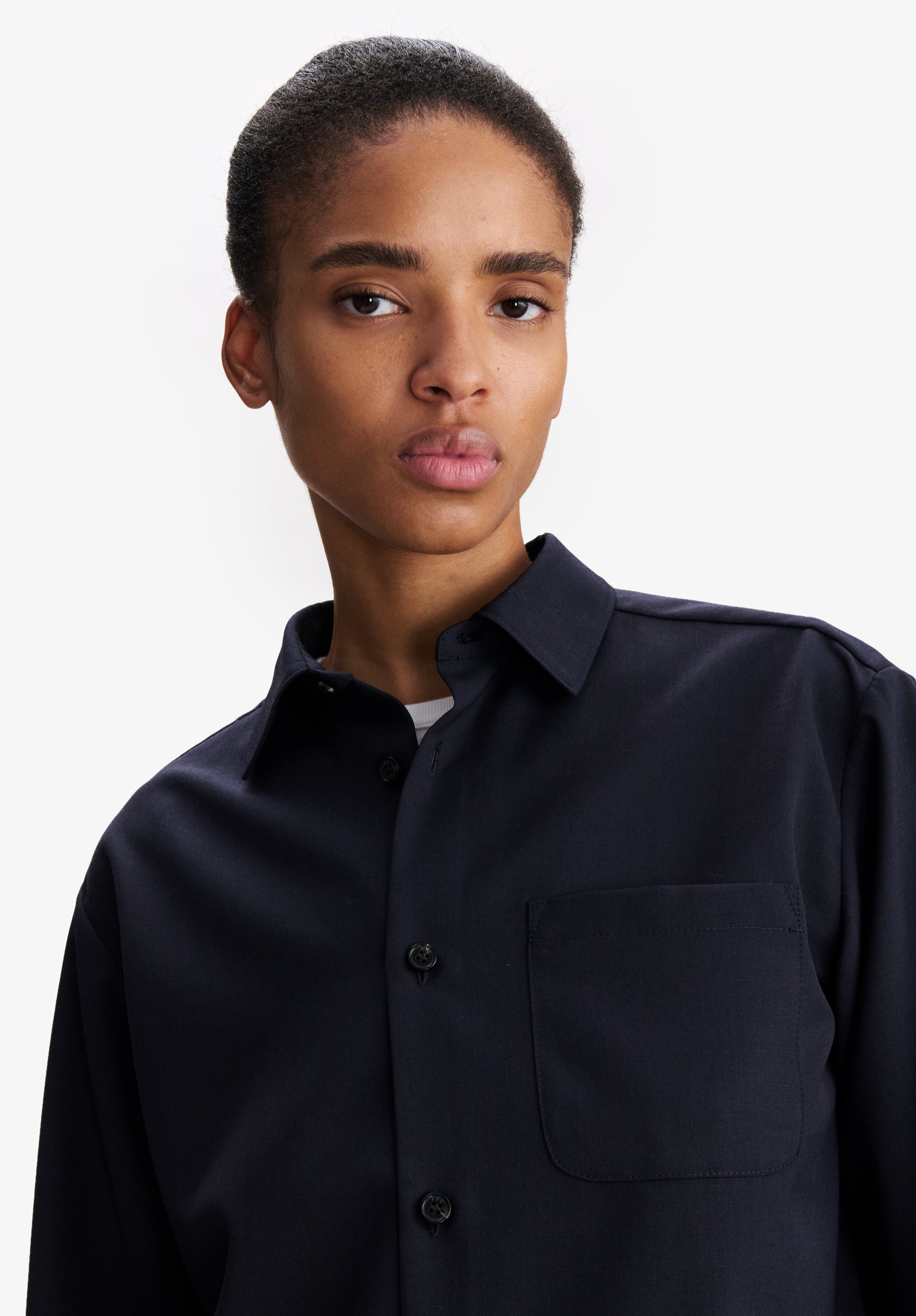 Elegant navy blue overshirt - 3