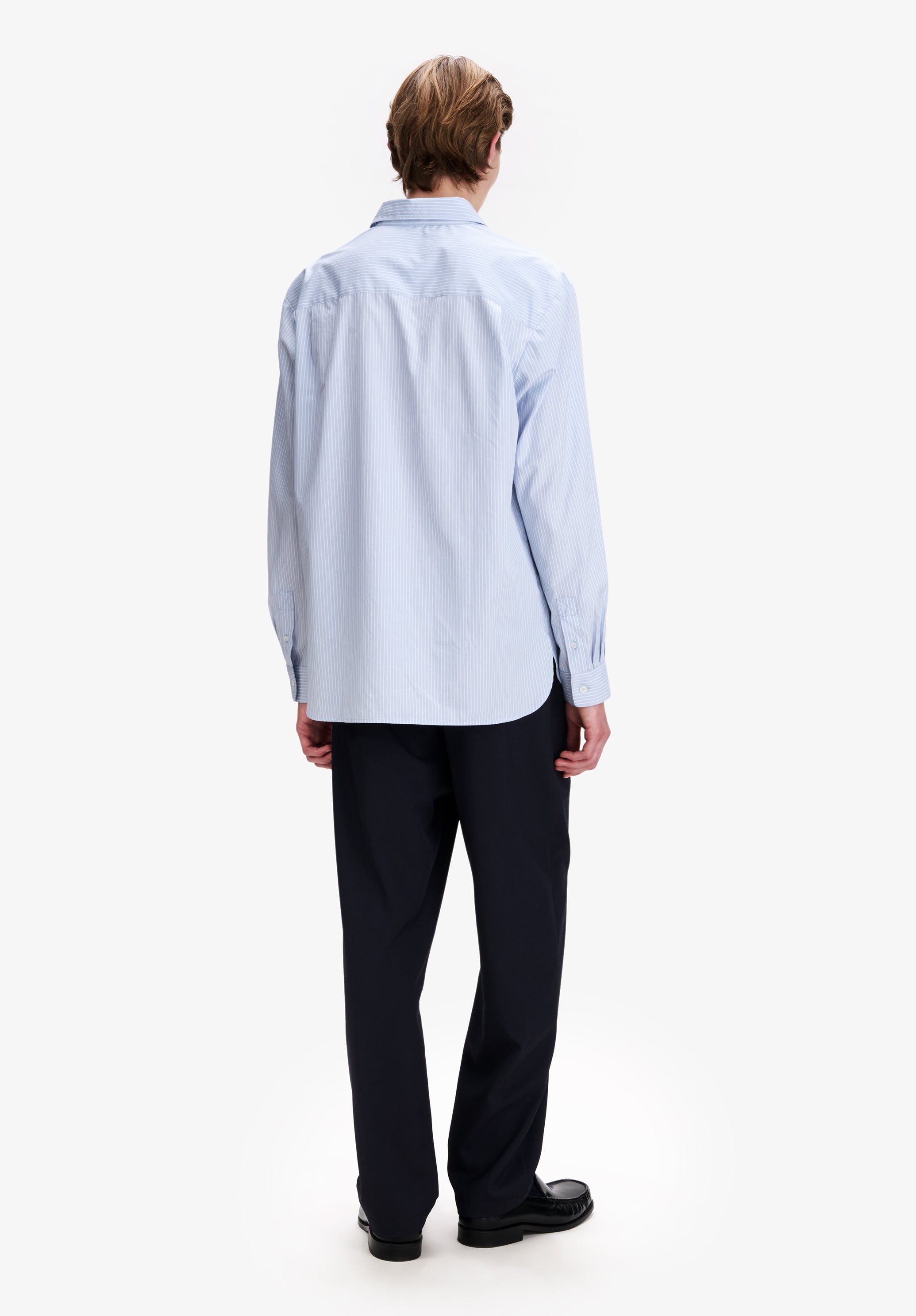 Loose navy blue canvas barrel trousers - 2