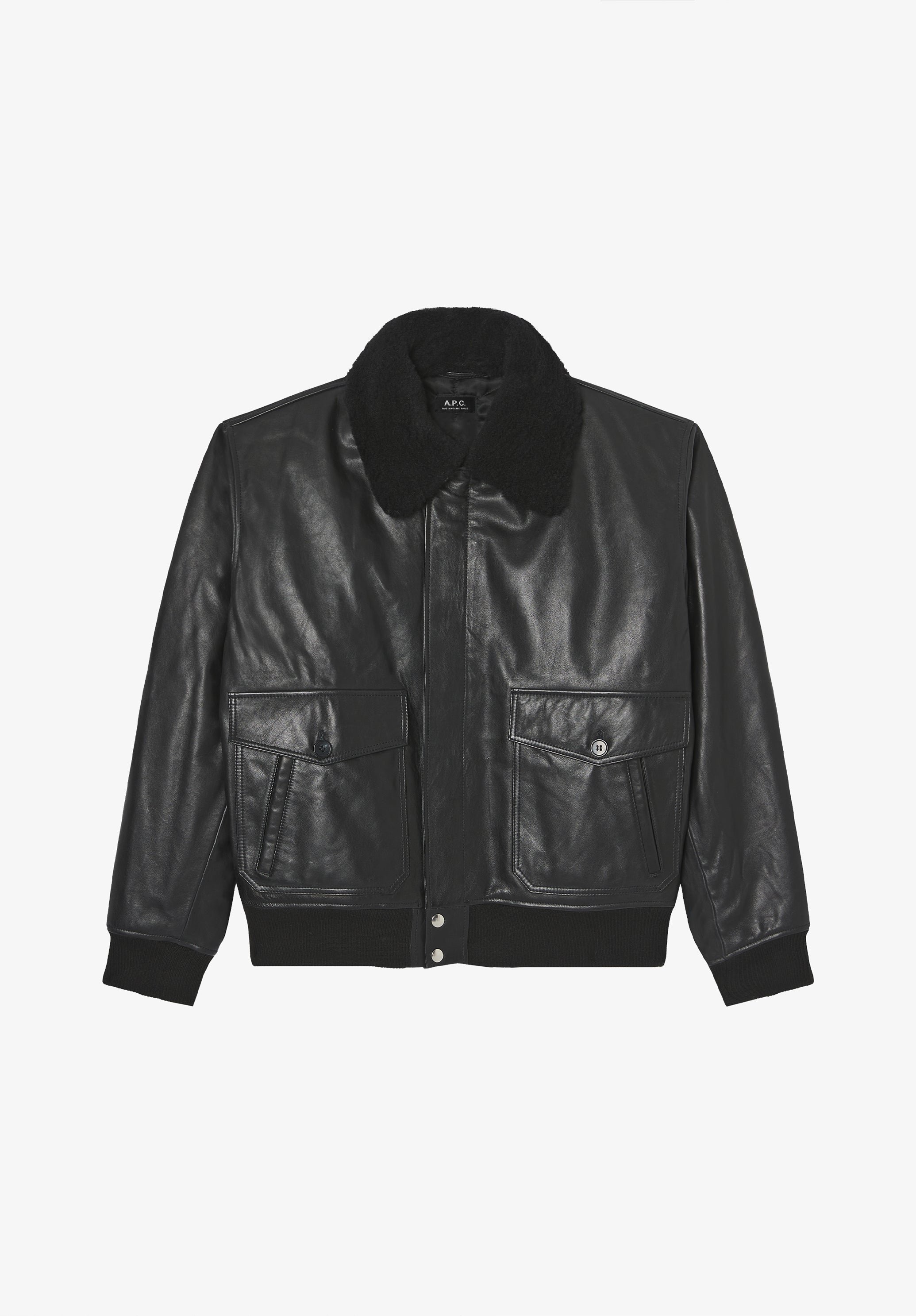 Bombardier noir en cuir