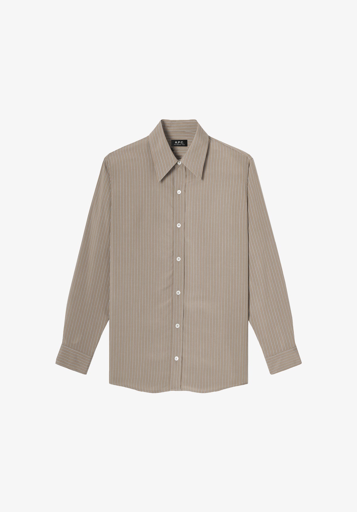 Chemise fluide marron à rayures
