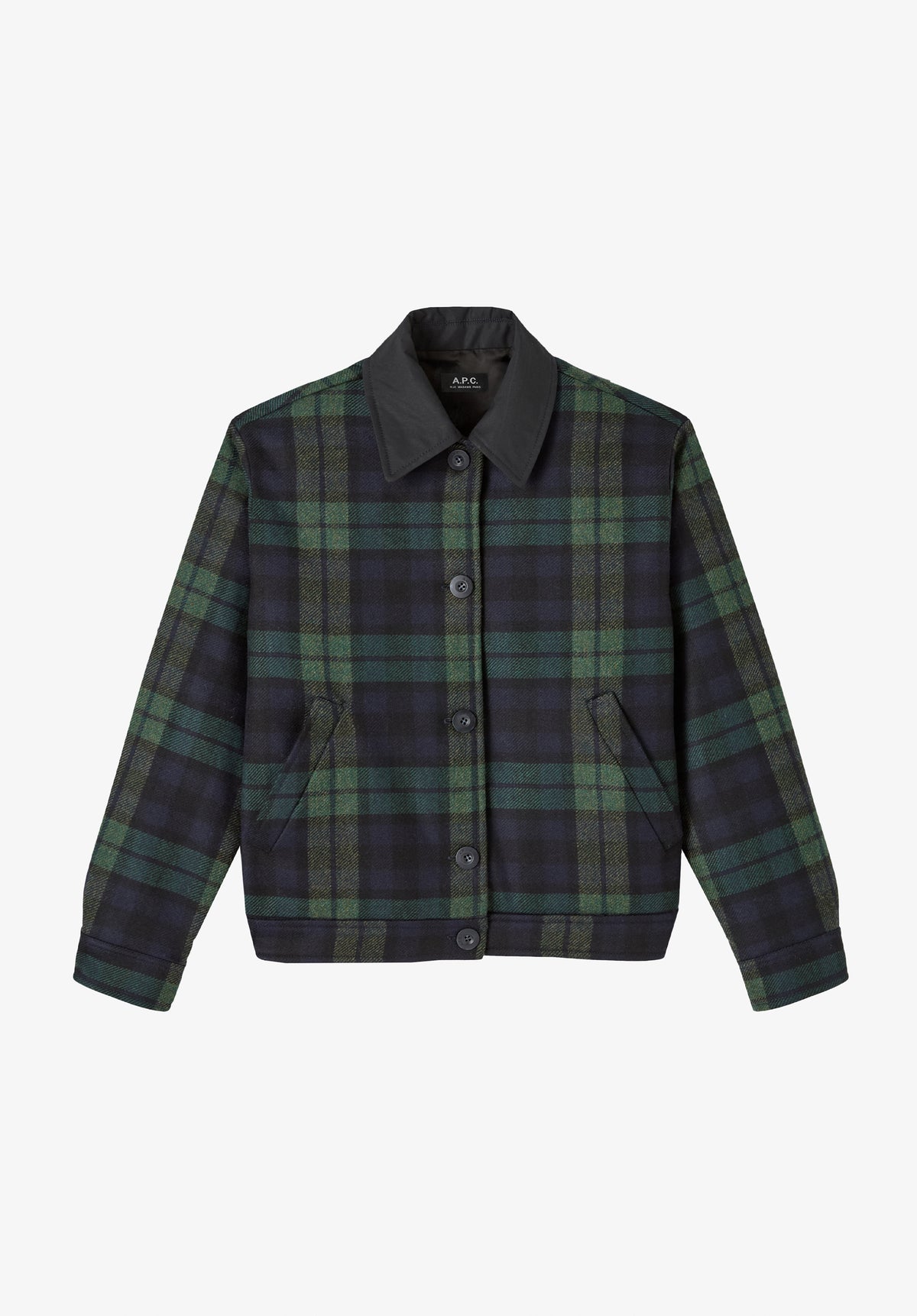 Blouson bleu marine à carreaux
