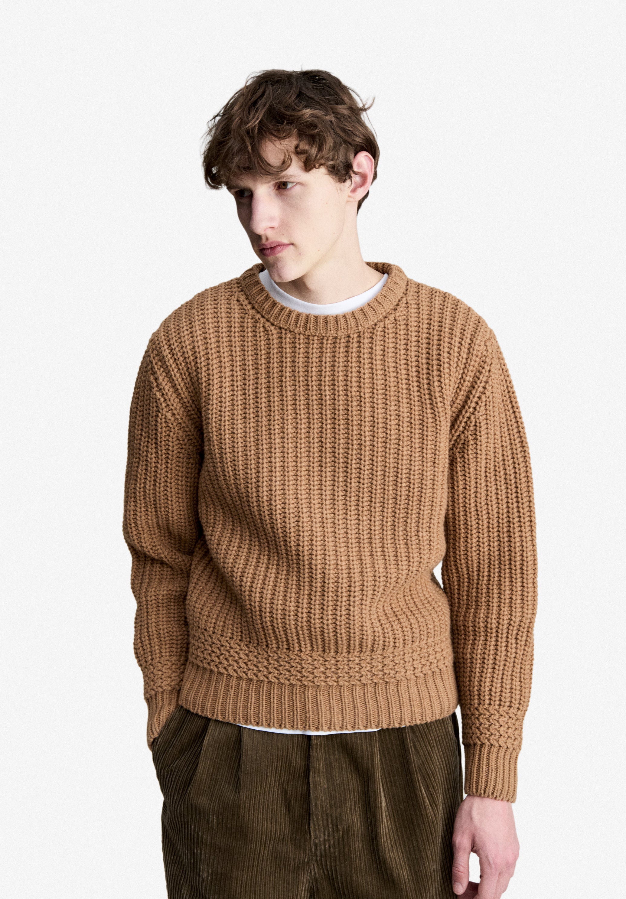 Camel sweater in recycled wool - 3