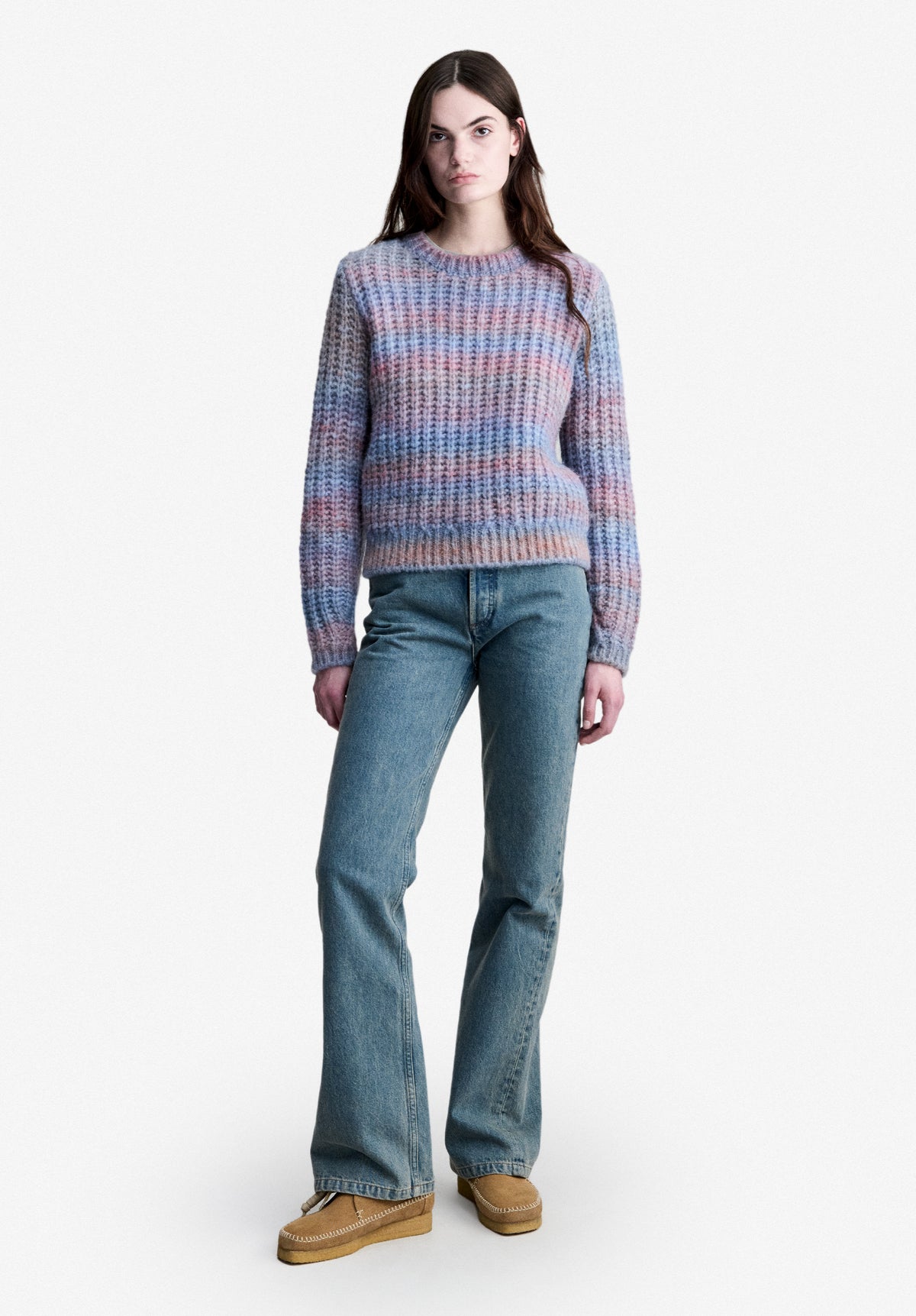 Heather mauve chunky knit sweater - 1