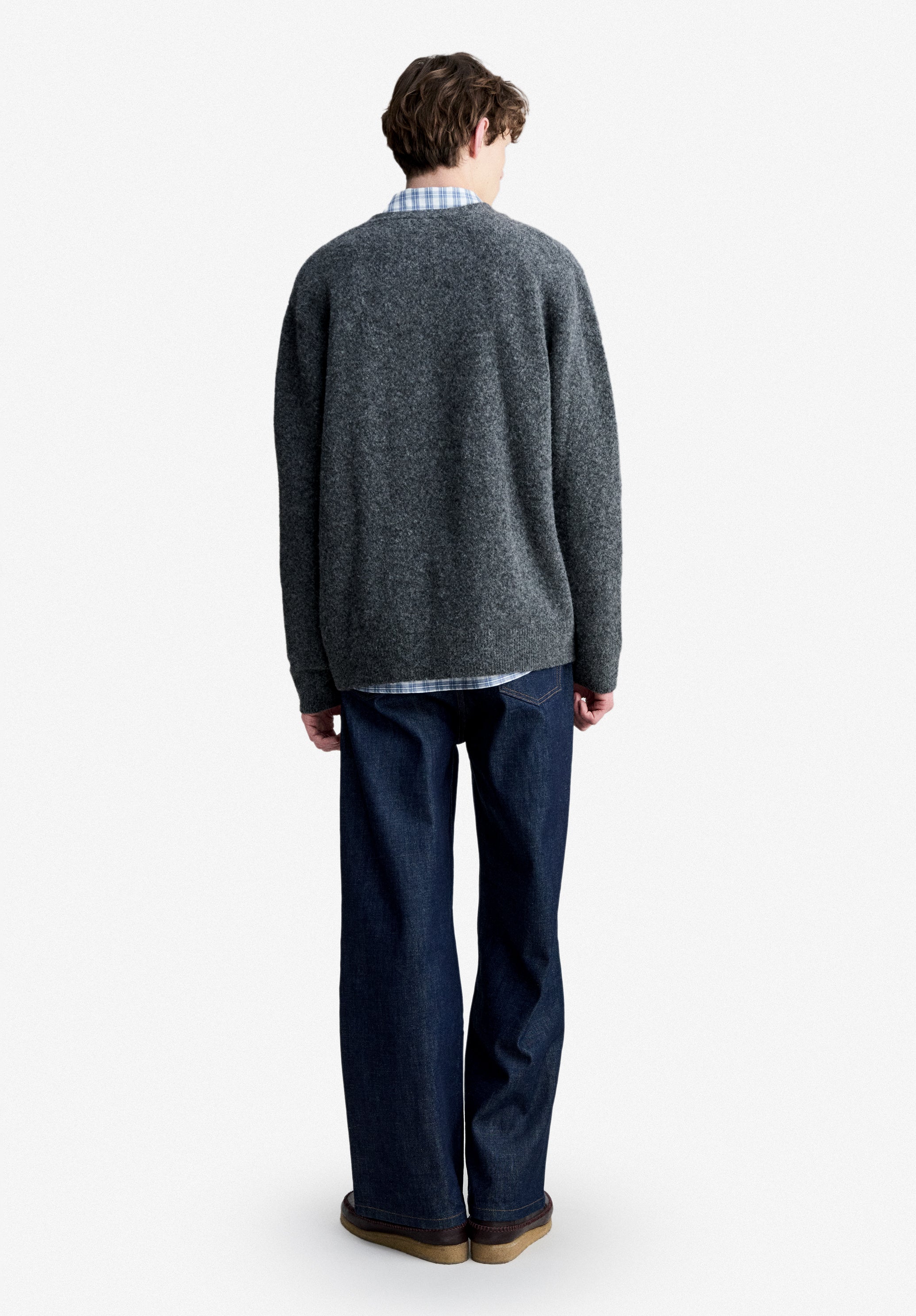 Charcoal grey alpaca wool cardigan - 2