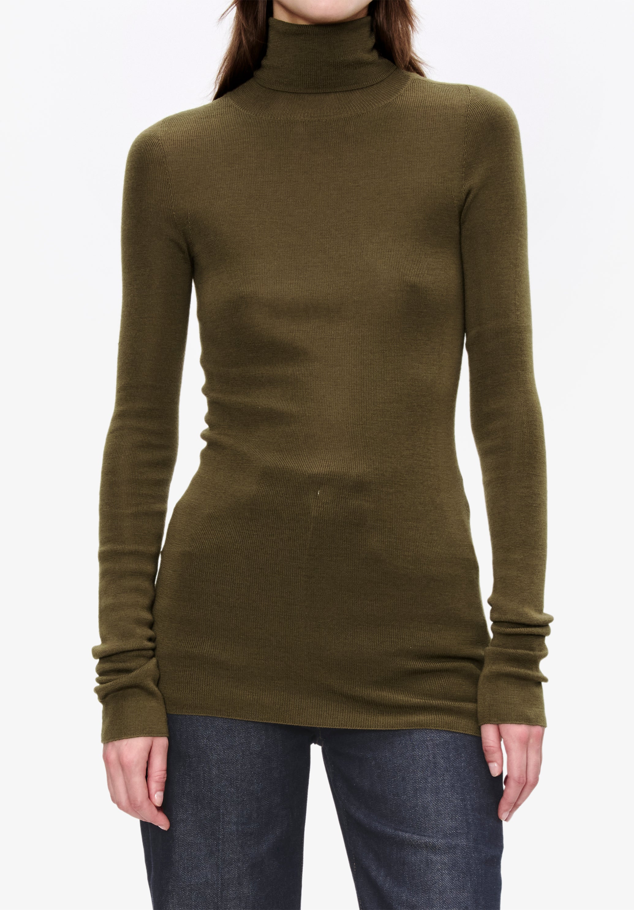 Narrow-rib polo neck jumper - 4