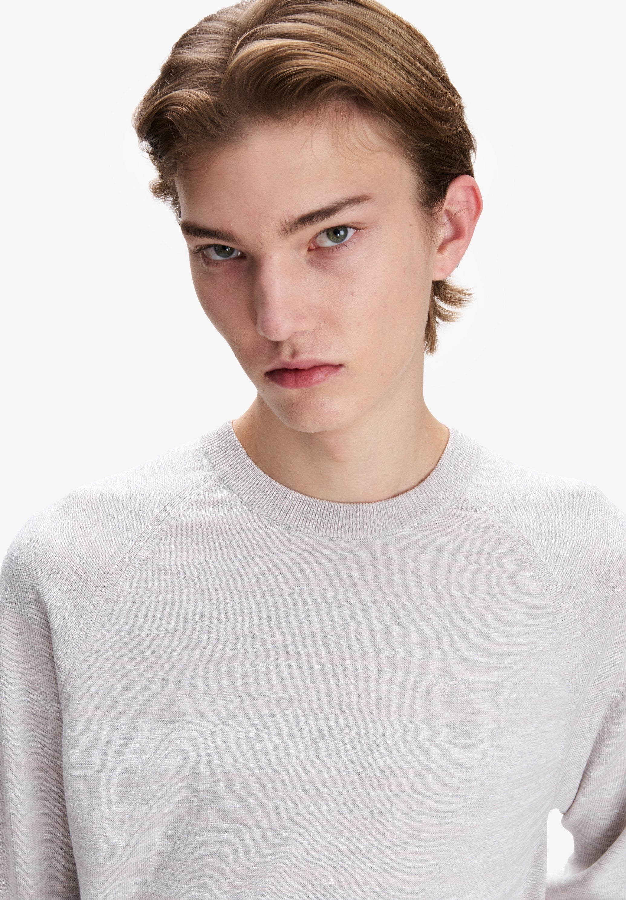 Grey raglan-sleeve sweater - 4